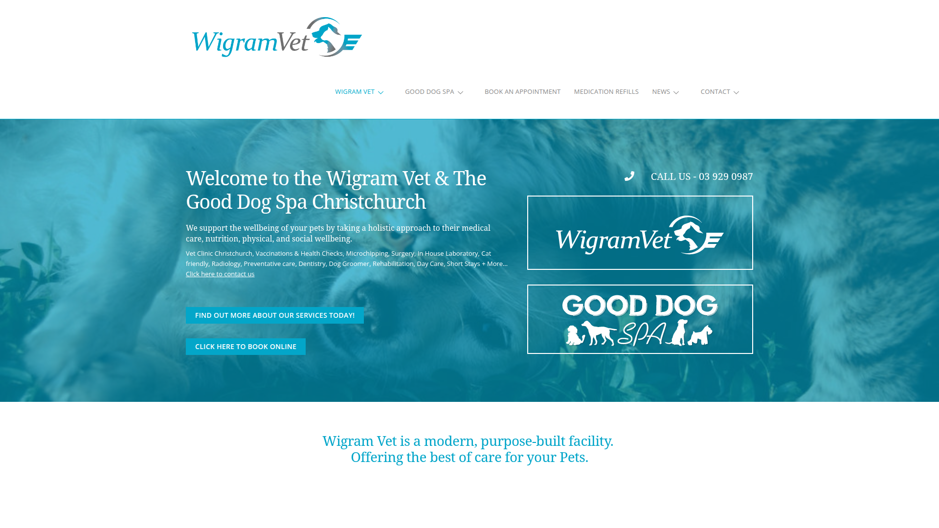 Website snapshot for Wigram Vet Wigram