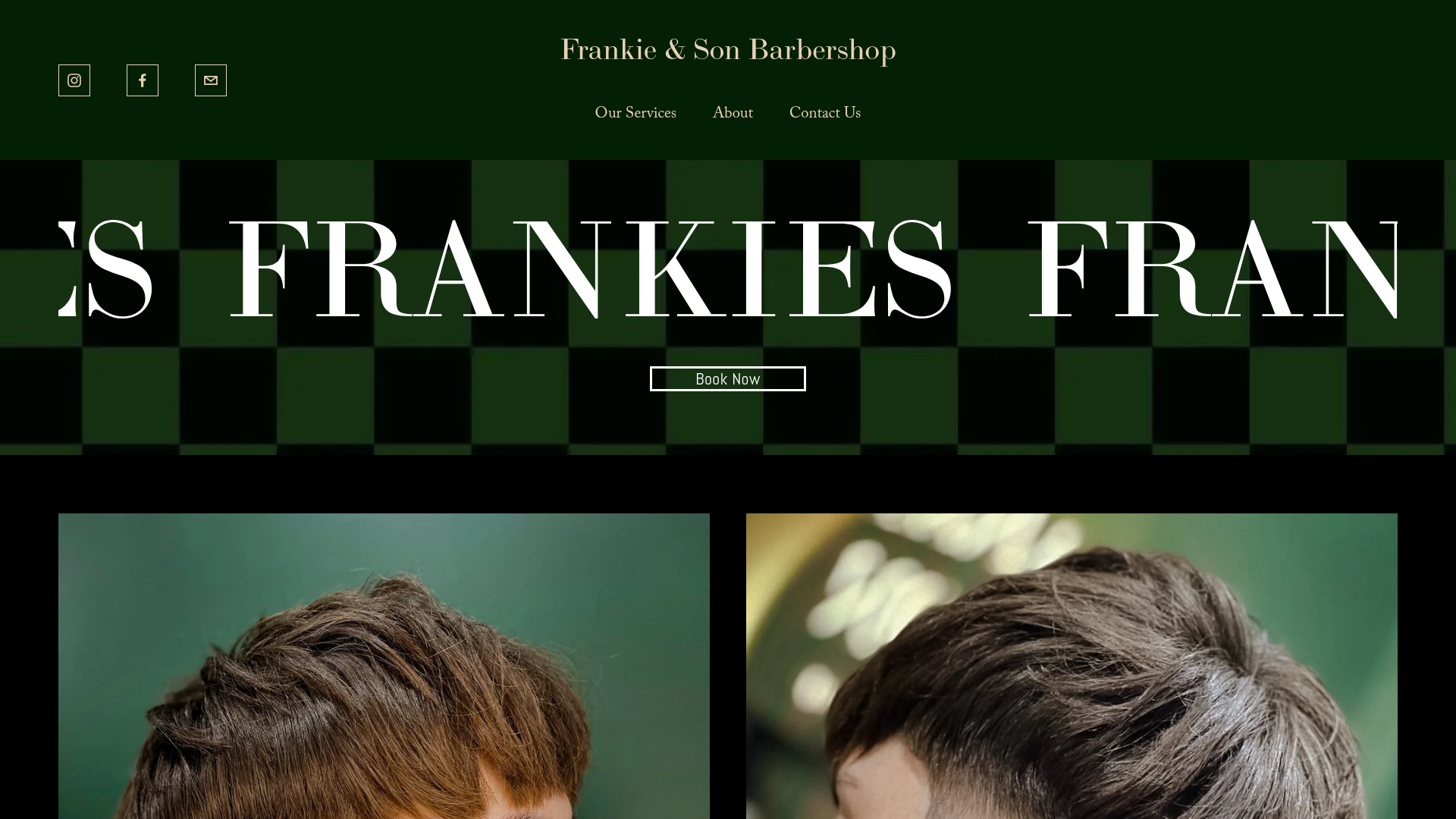 Website snapshot for Frankie & Son Barbershop