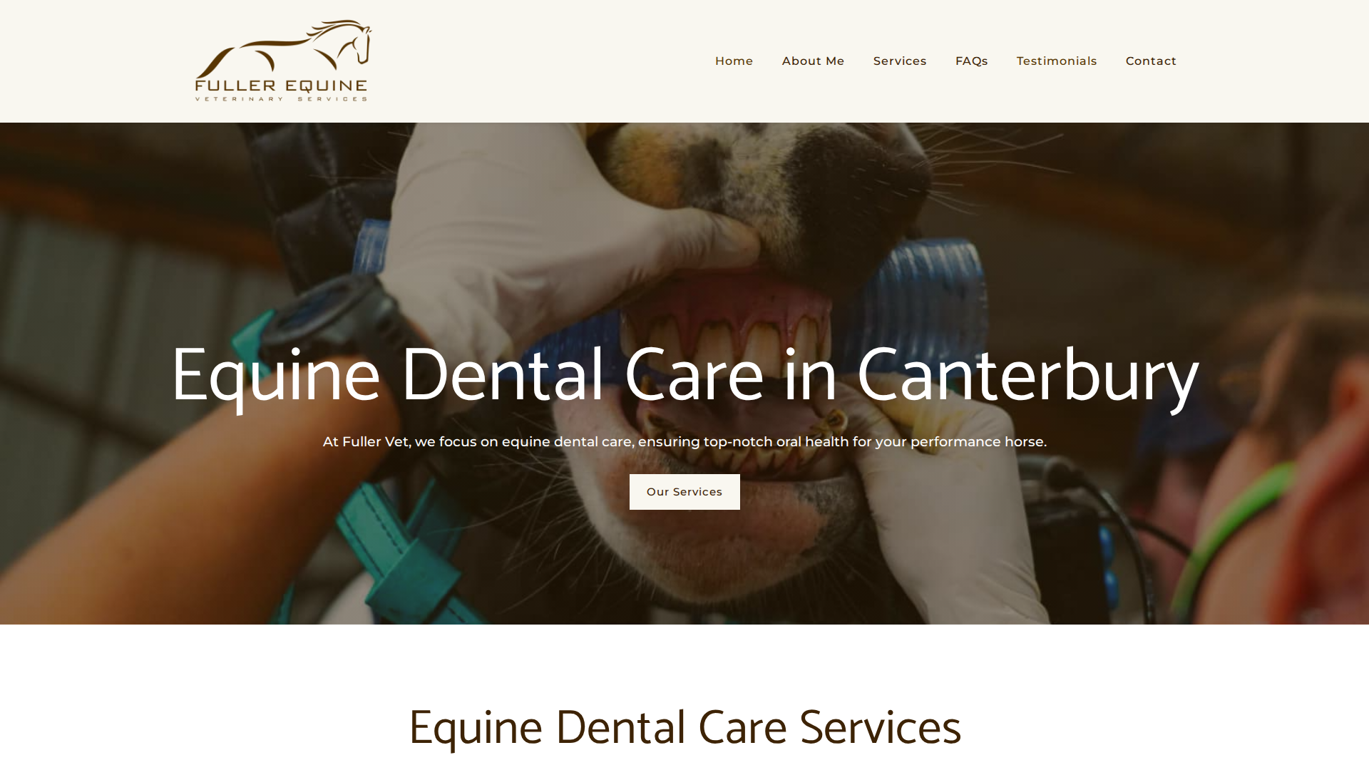 Website snapshot for Fuller Vet