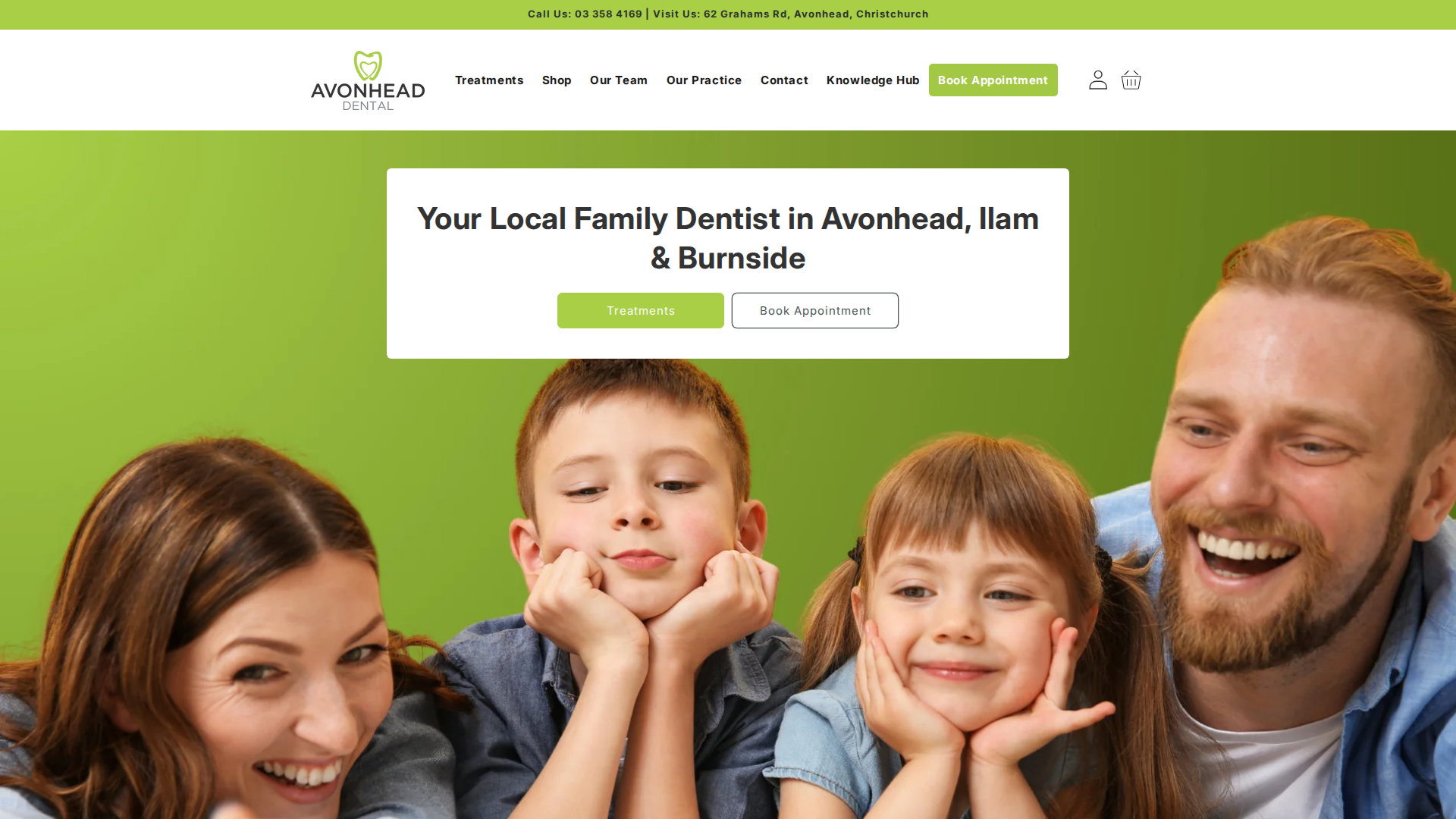 Website snapshot for Avonhead Dental