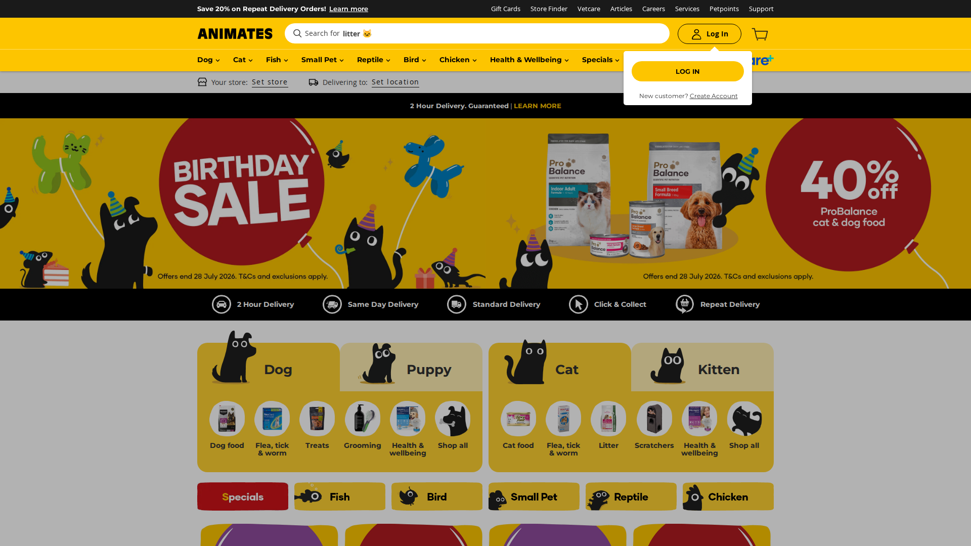 Website snapshot for Animates Linwood