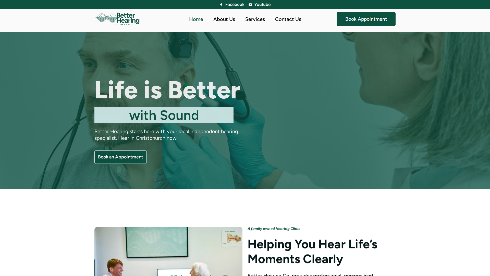 Website snapshot for Better Hearing Co