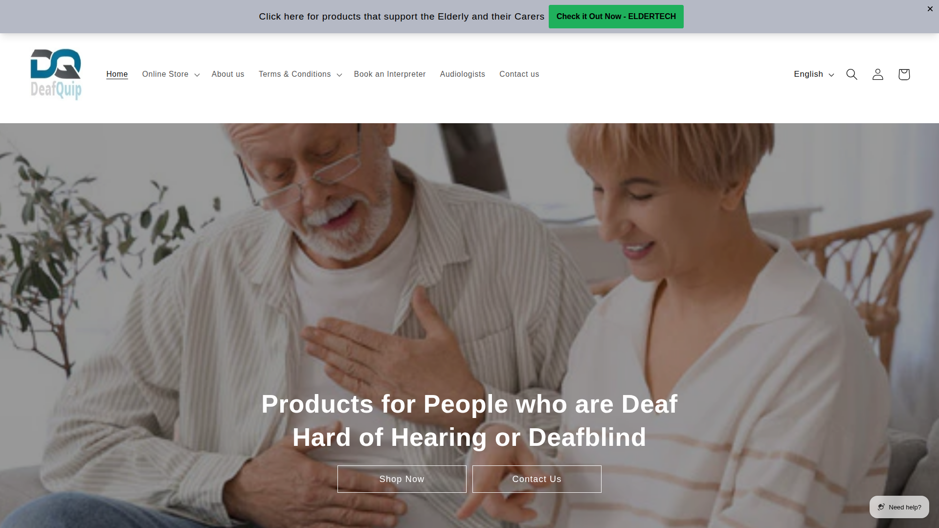 Website snapshot for Deaf-Quip