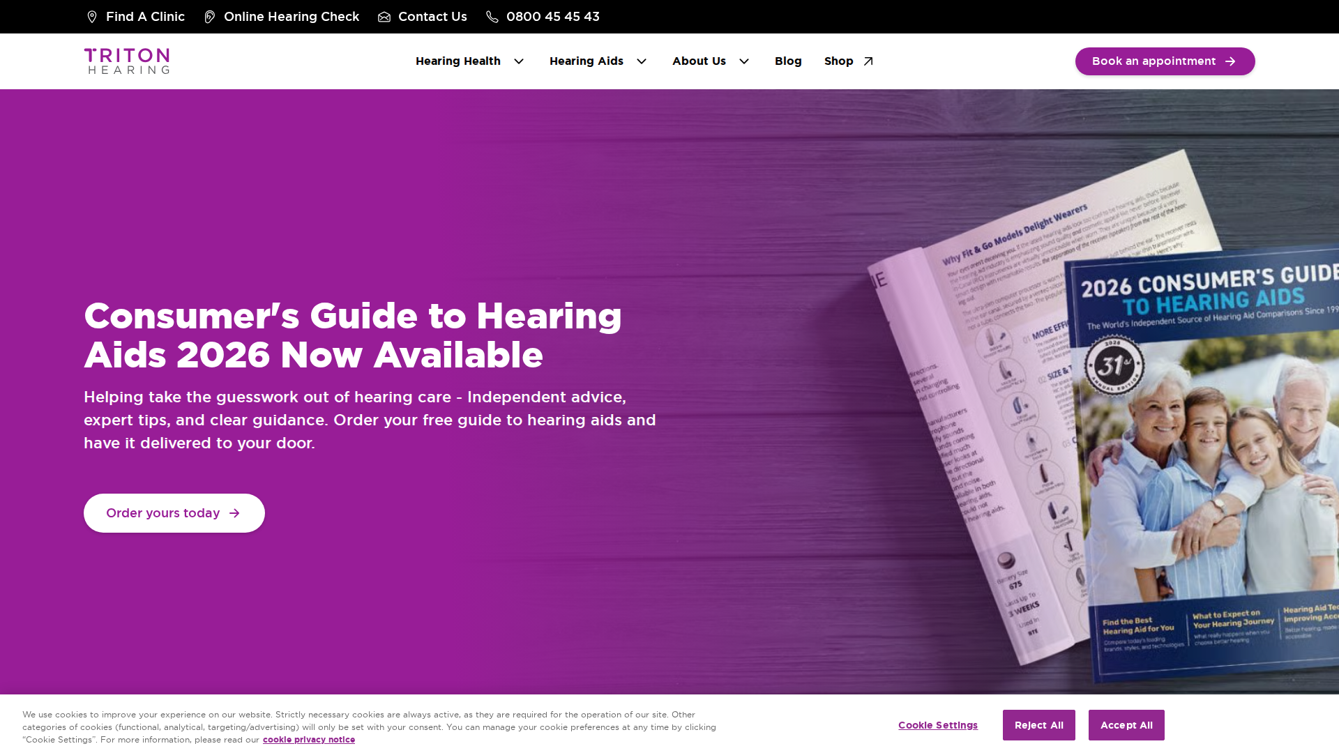Website snapshot for Triton Hearing Finance Office