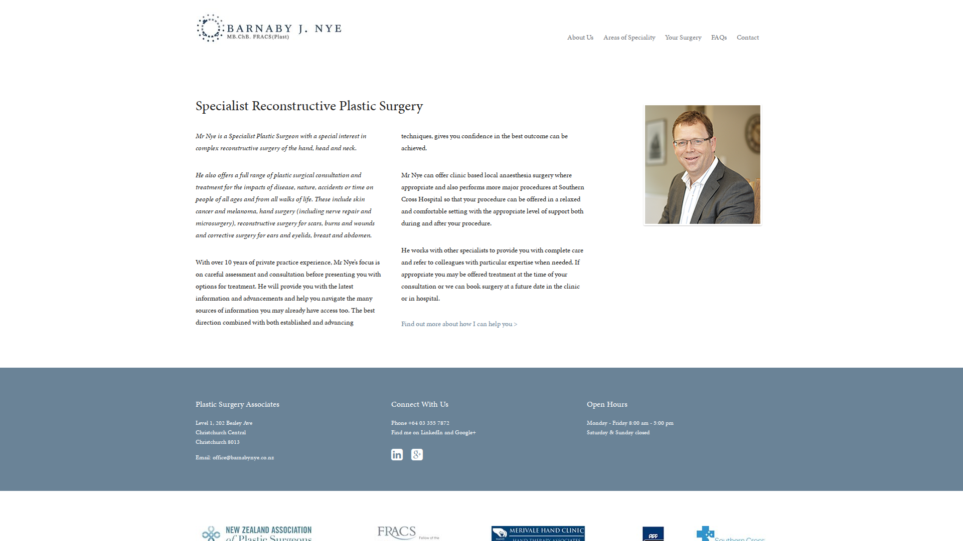 Website snapshot for Barnaby J Nye Plastic Surgery - Plastic Surgery Associates