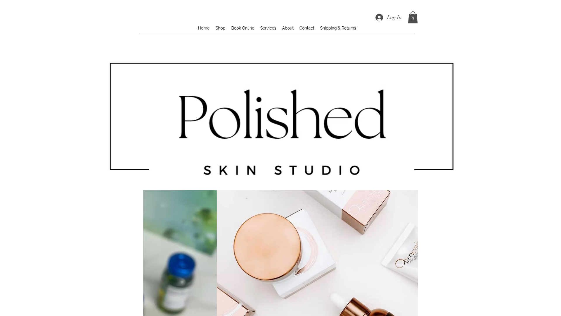 Website snapshot for Polished Skin Studio