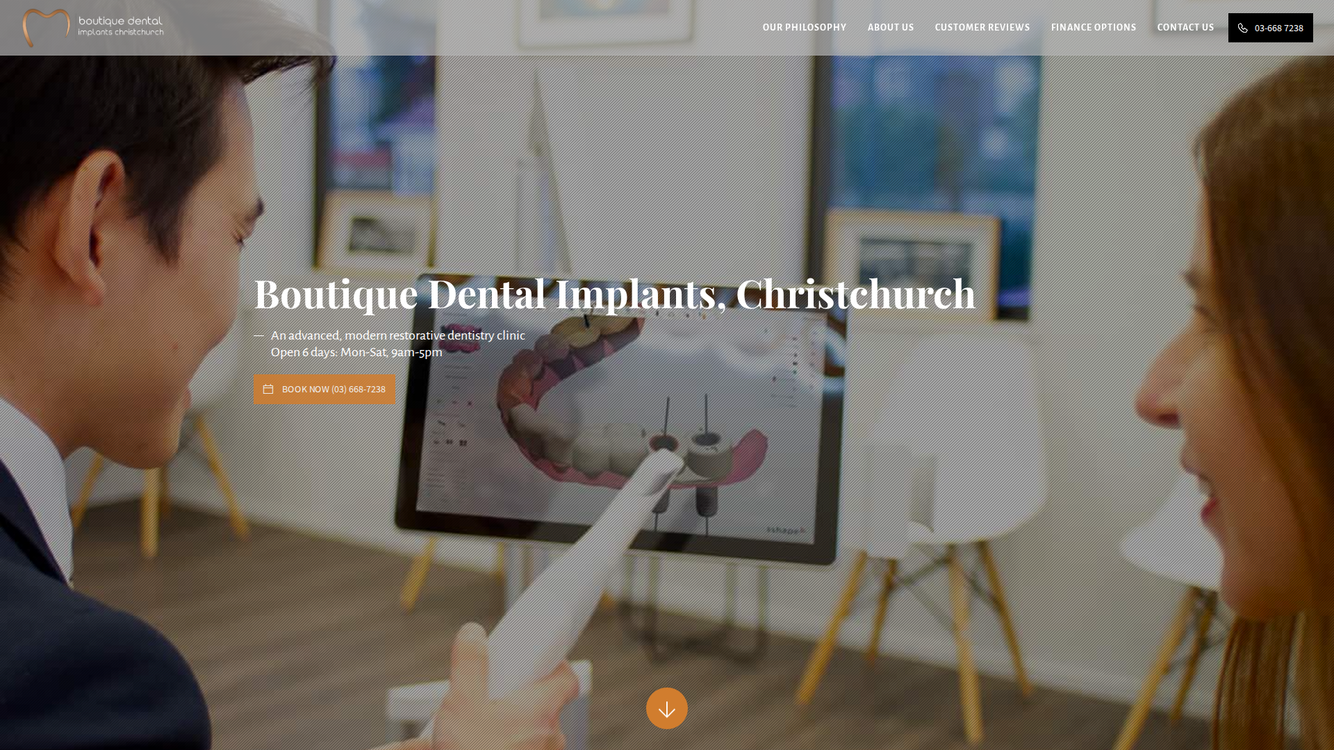 Website snapshot for Boutique Dental Implants Christchurch