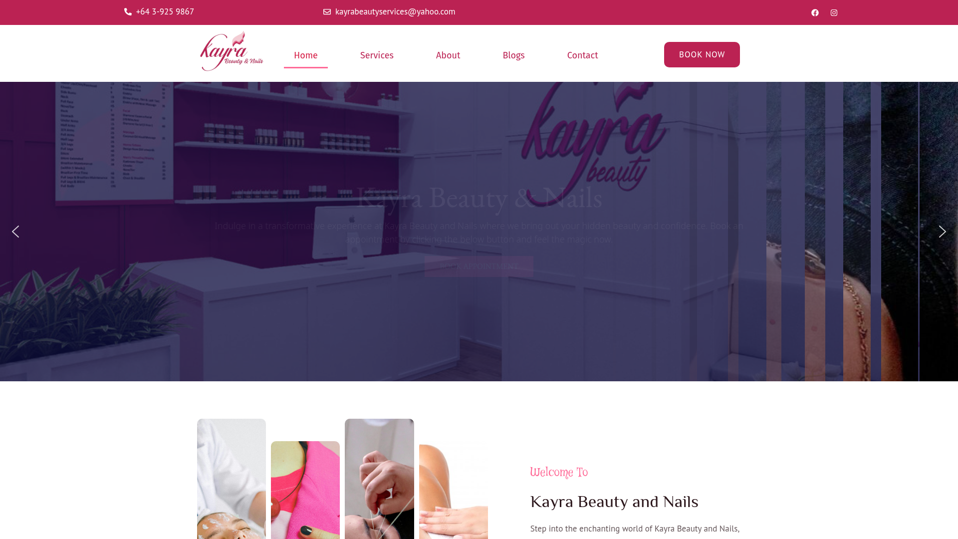 Website snapshot for Kayra Beauty