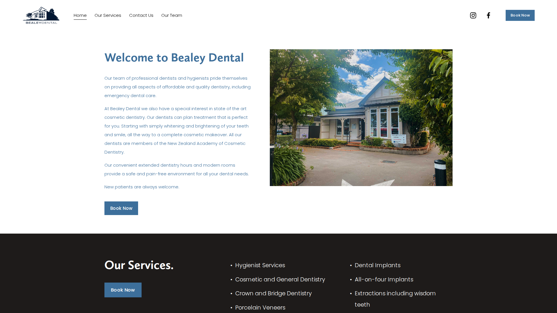 Website snapshot for Bealey Dental