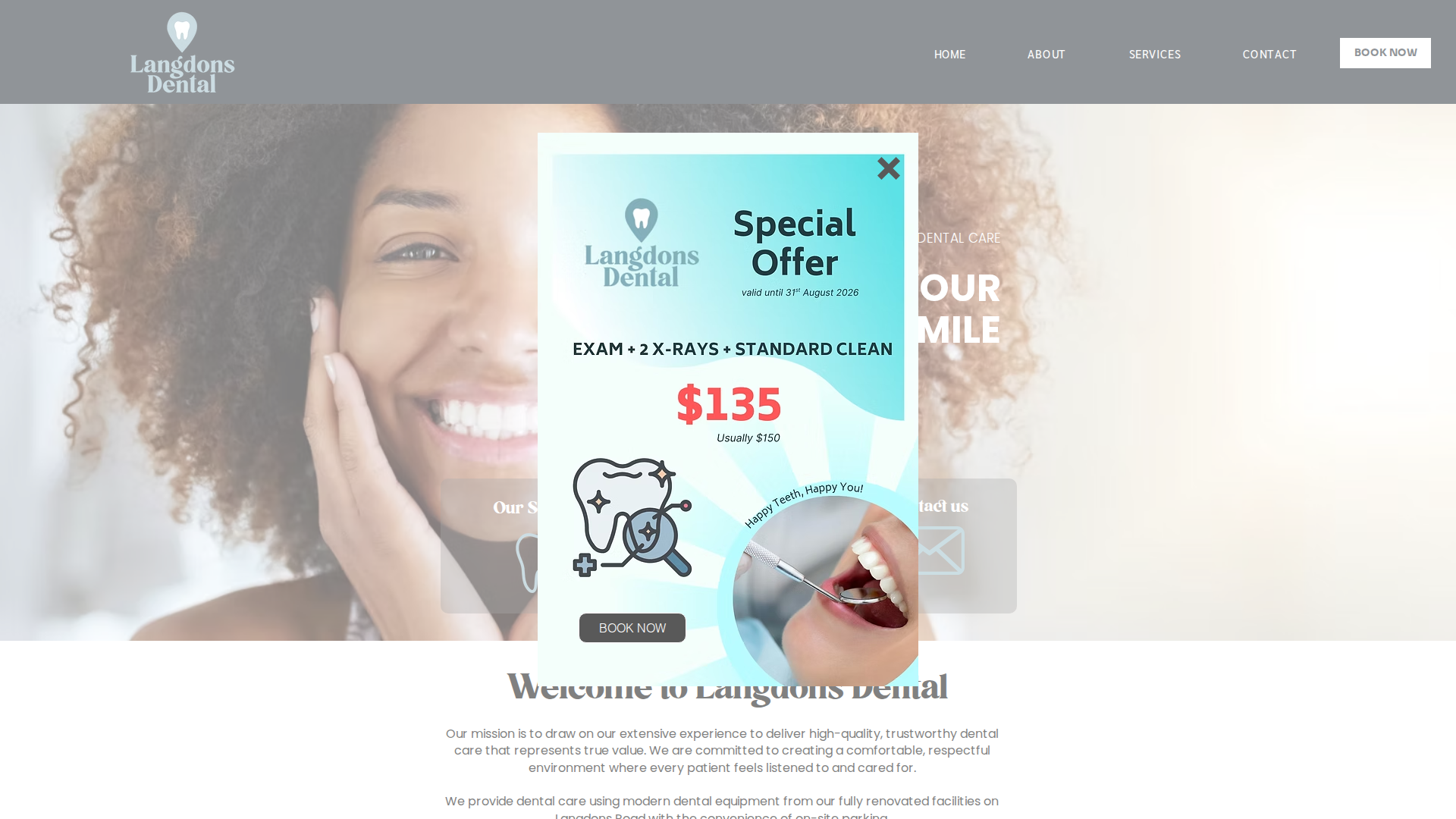Website snapshot for Langdons Dental