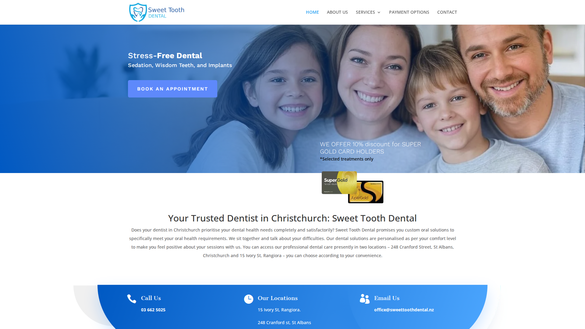 Website snapshot for Sweet Tooth Dental St Albans