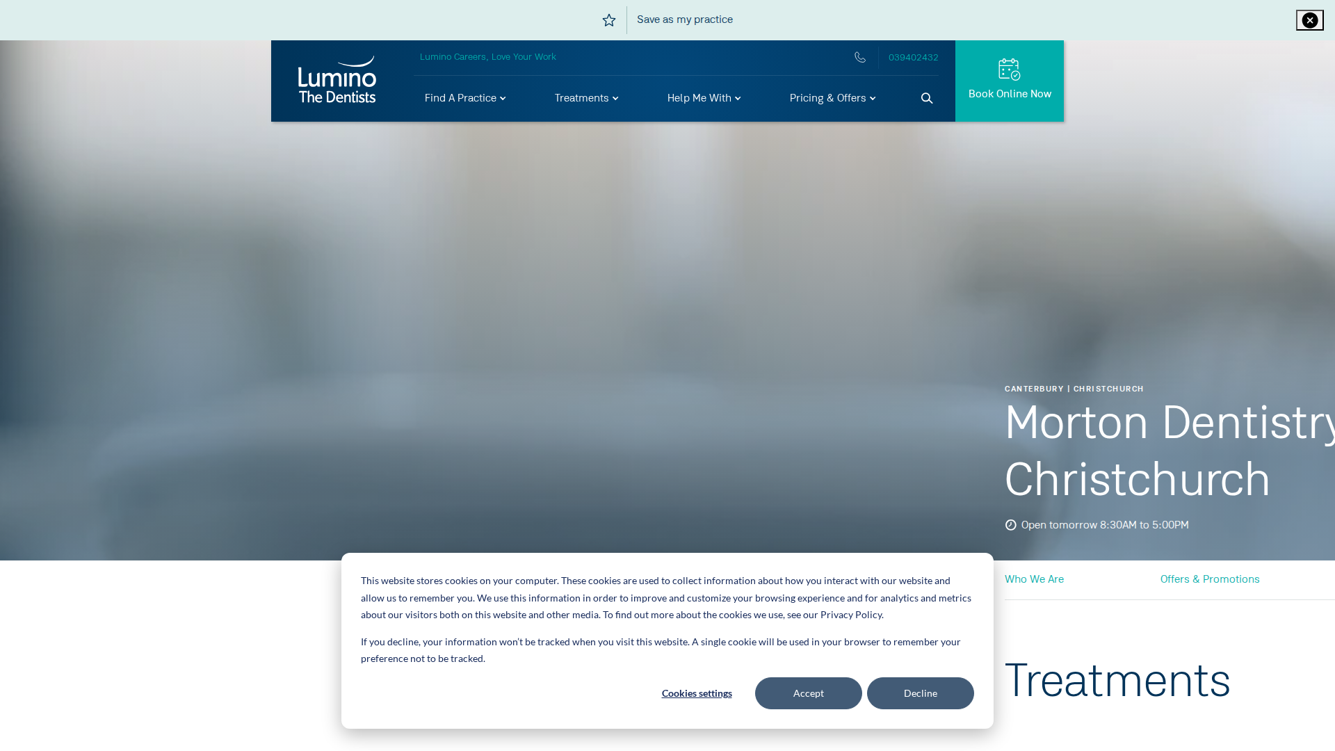 Website snapshot for Lumino The Dentists Morton Dentistry Bryndwr