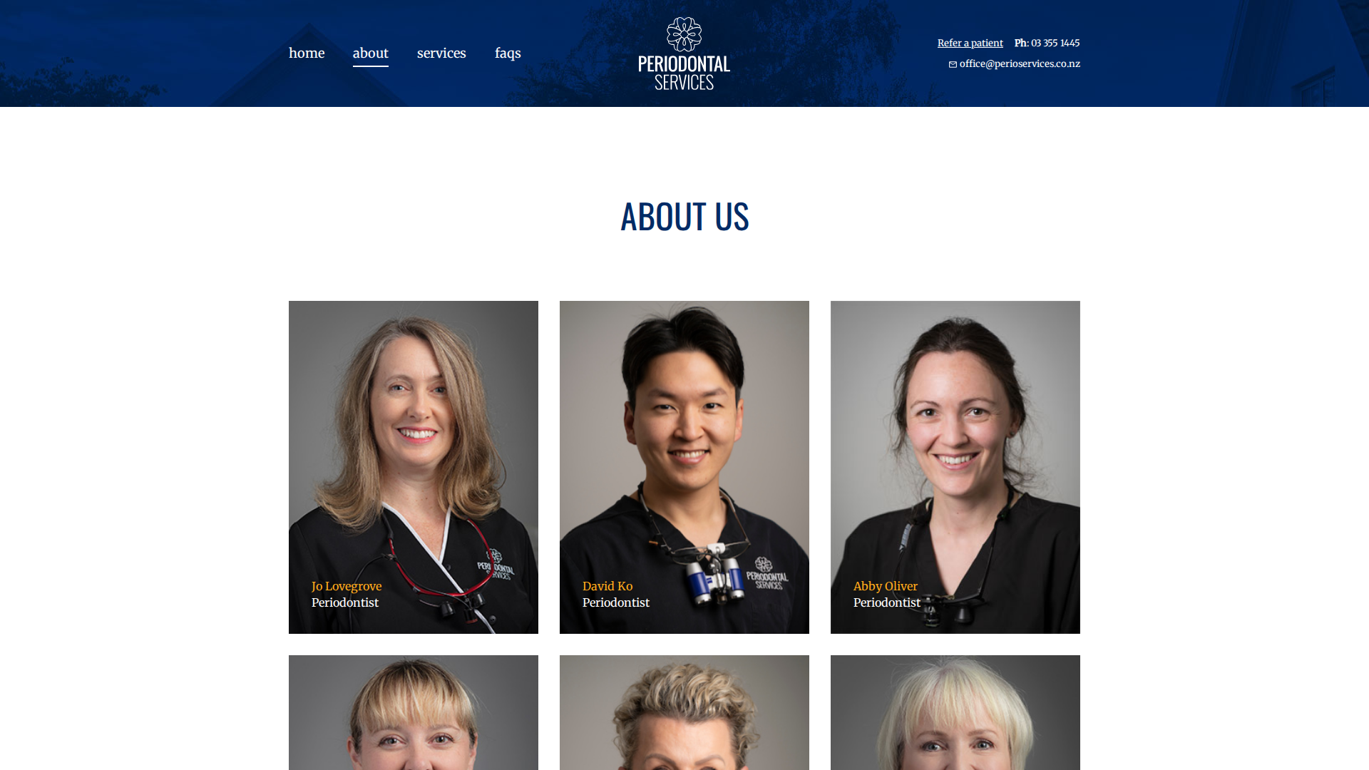 Website snapshot for Periodontal Services