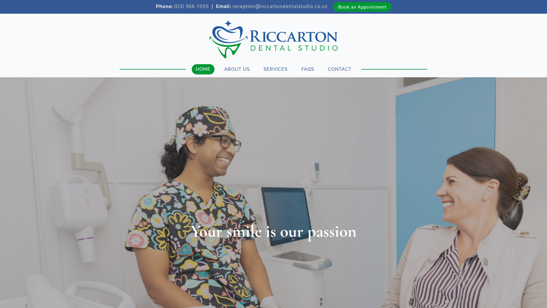 Website snapshot for Riccarton Dental Studio - Sockburn