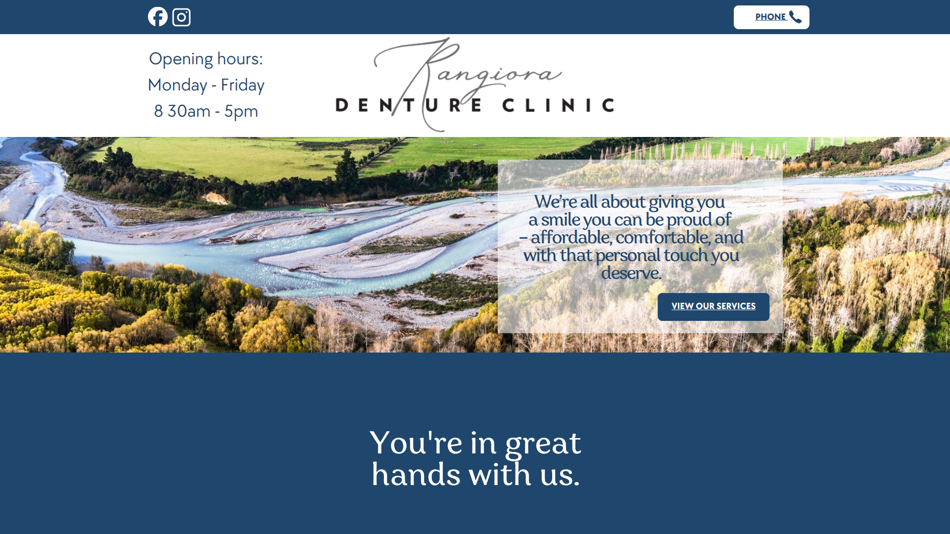 Website snapshot for Rangiora Denture Clinic