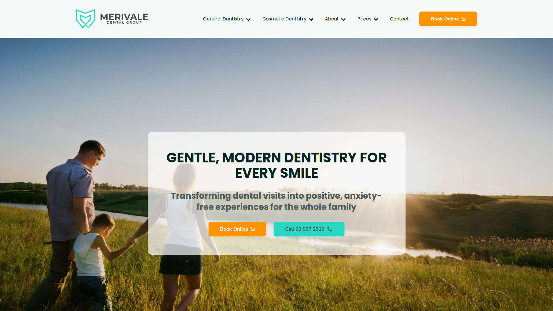 Website snapshot for Merivale Dental Group