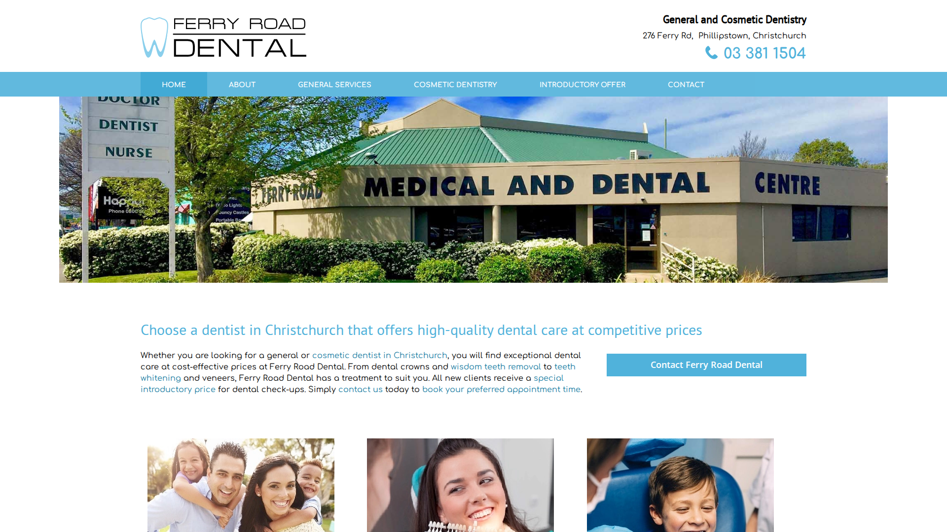 Website snapshot for Ferry Road Dental Centre