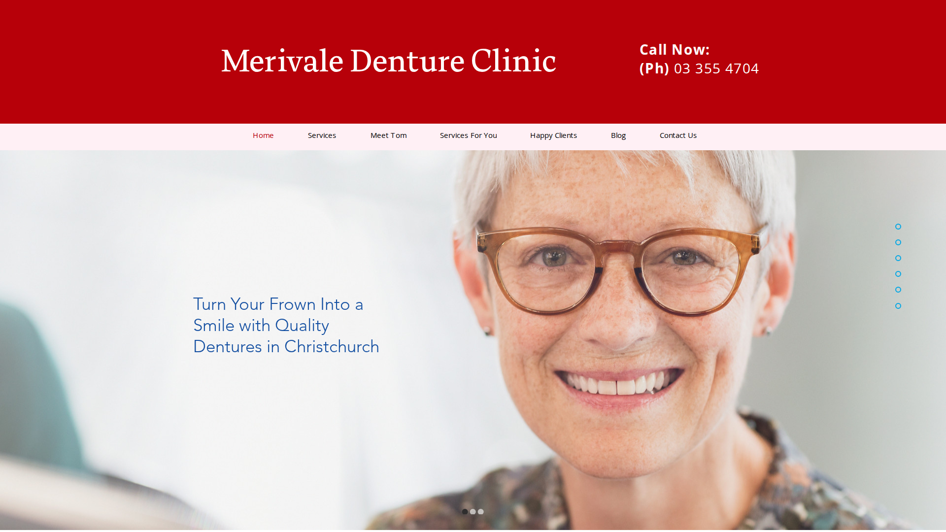 Website snapshot for Merivale Denture Clinic