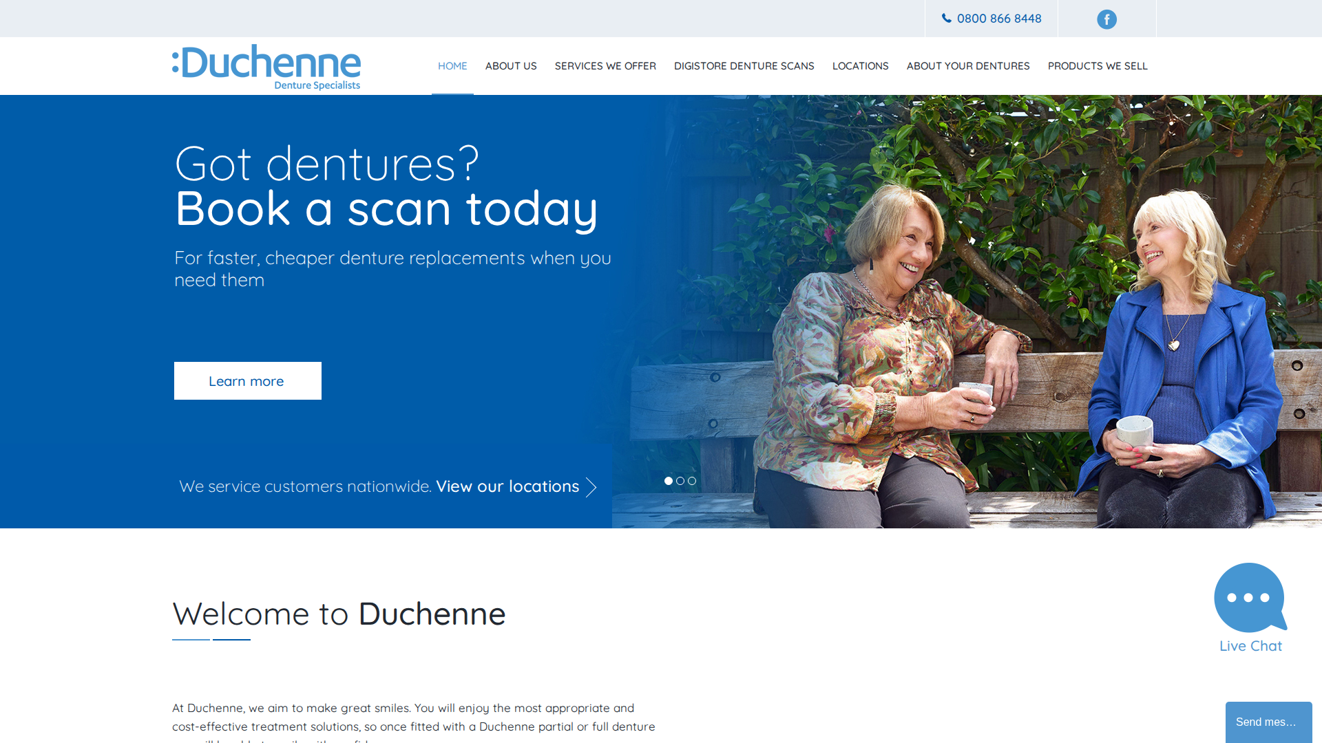 Website snapshot for Duchenne Dentures Hoon Hay