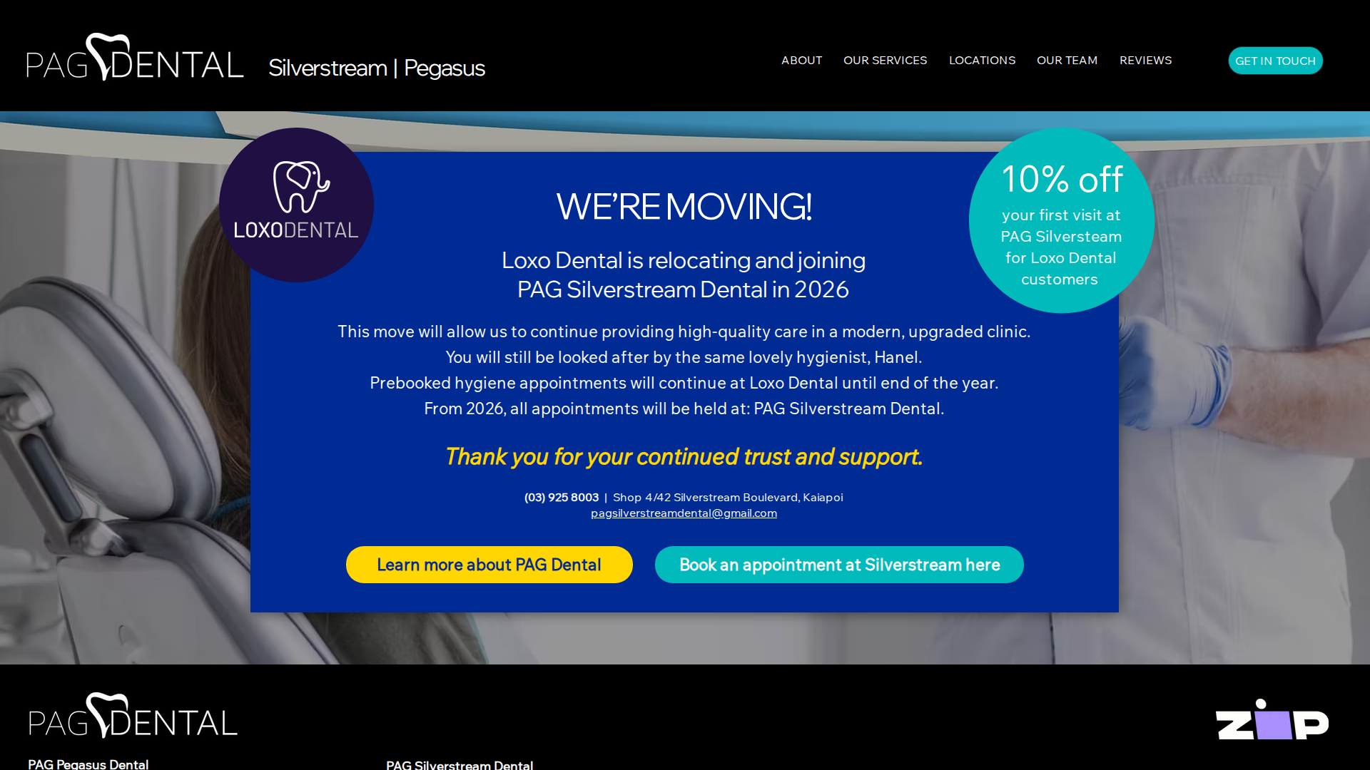 Website snapshot for Loxo Dentists Kaiapoi West