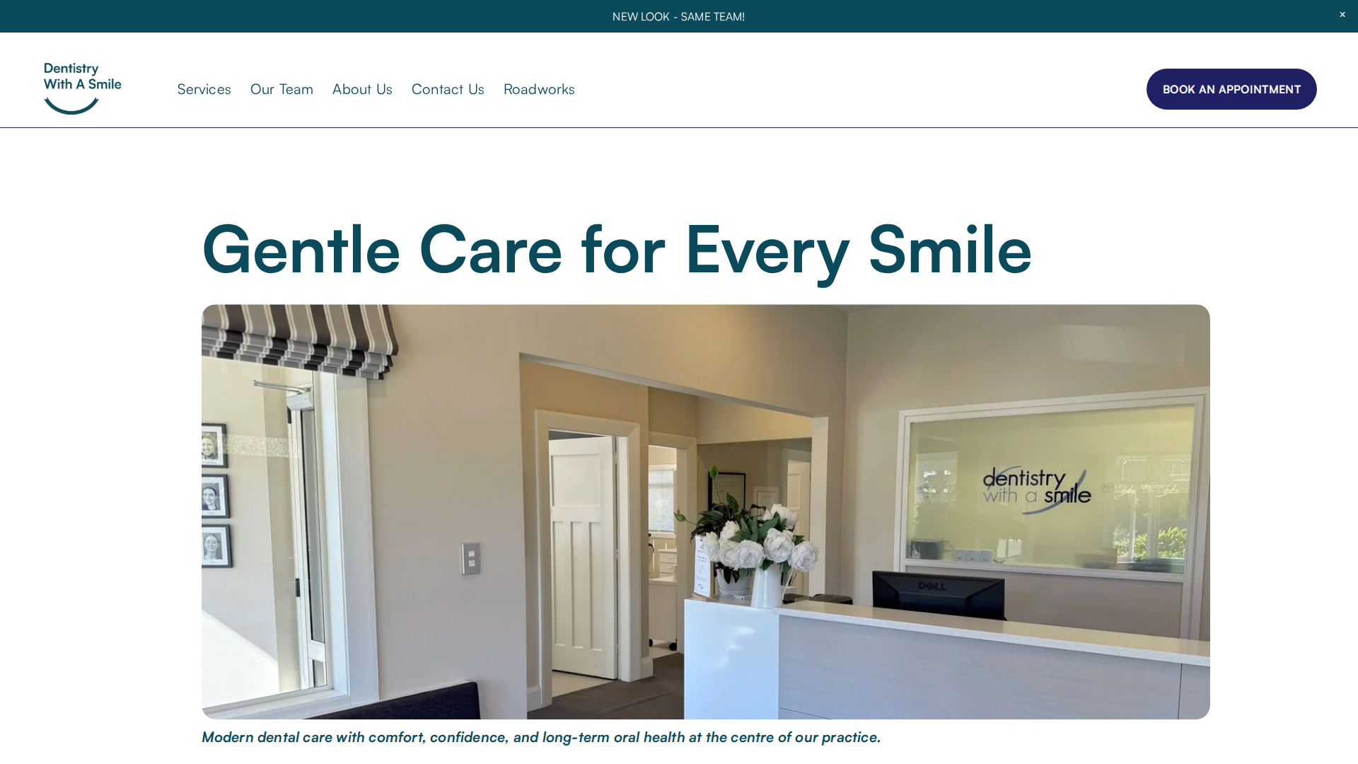 Website snapshot for Dentistry with a Smile