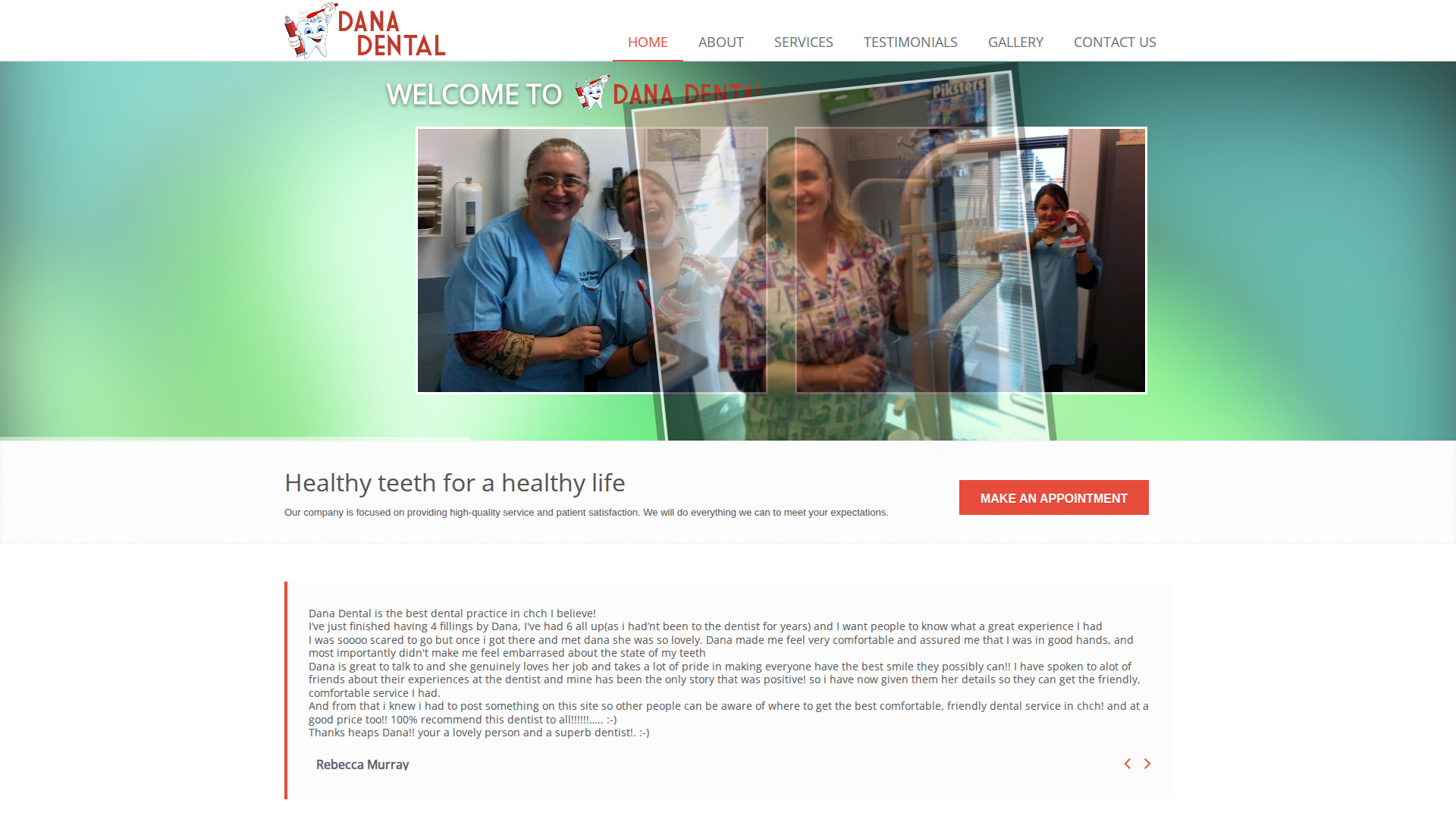Website snapshot for Dana Dental Ltd