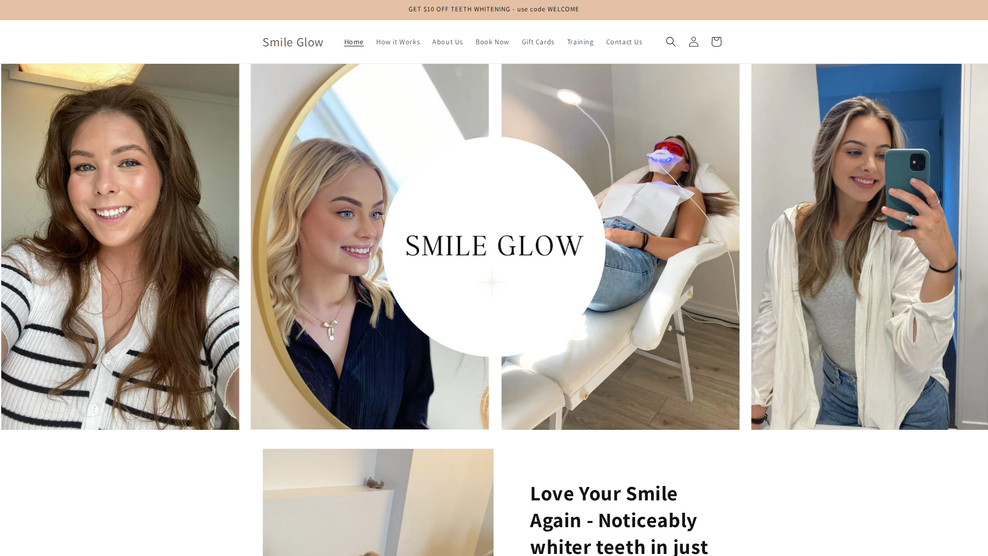 Website snapshot for Smile Glow