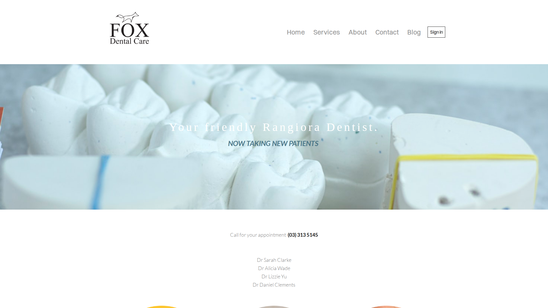 Website snapshot for Fox Dental Care