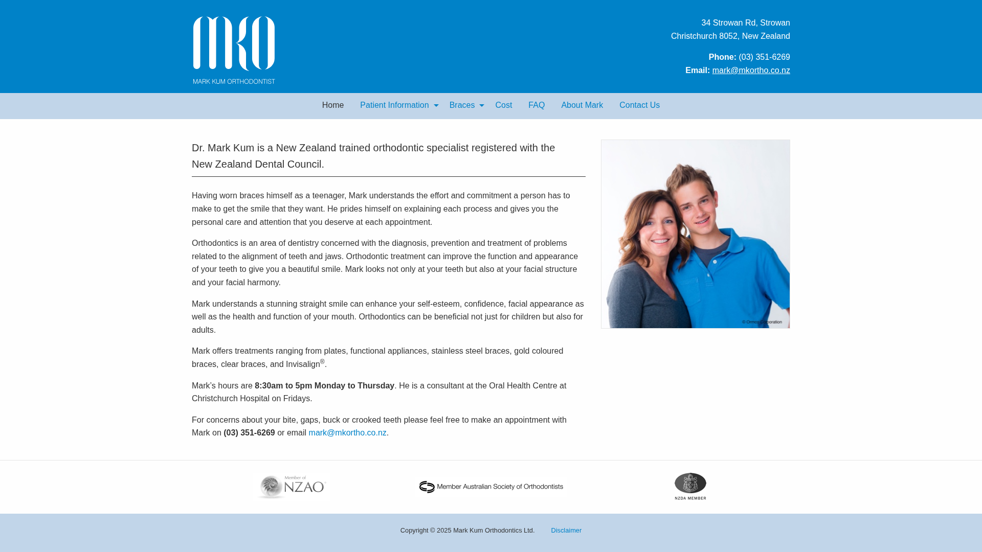 Website snapshot for Mark Kum Orthodontist