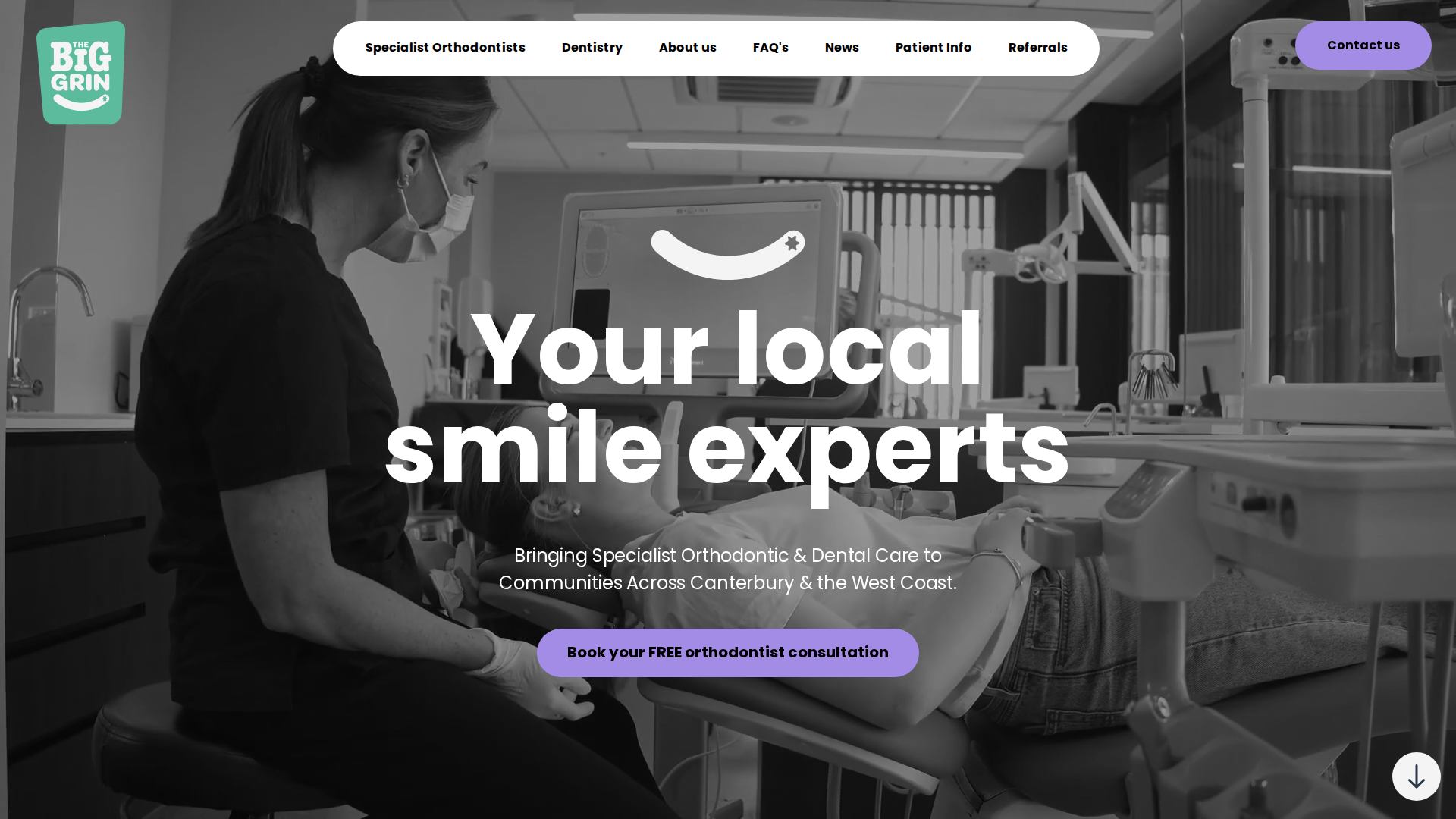 Website snapshot for The Big Grin Orthodontists and Dental Clinic