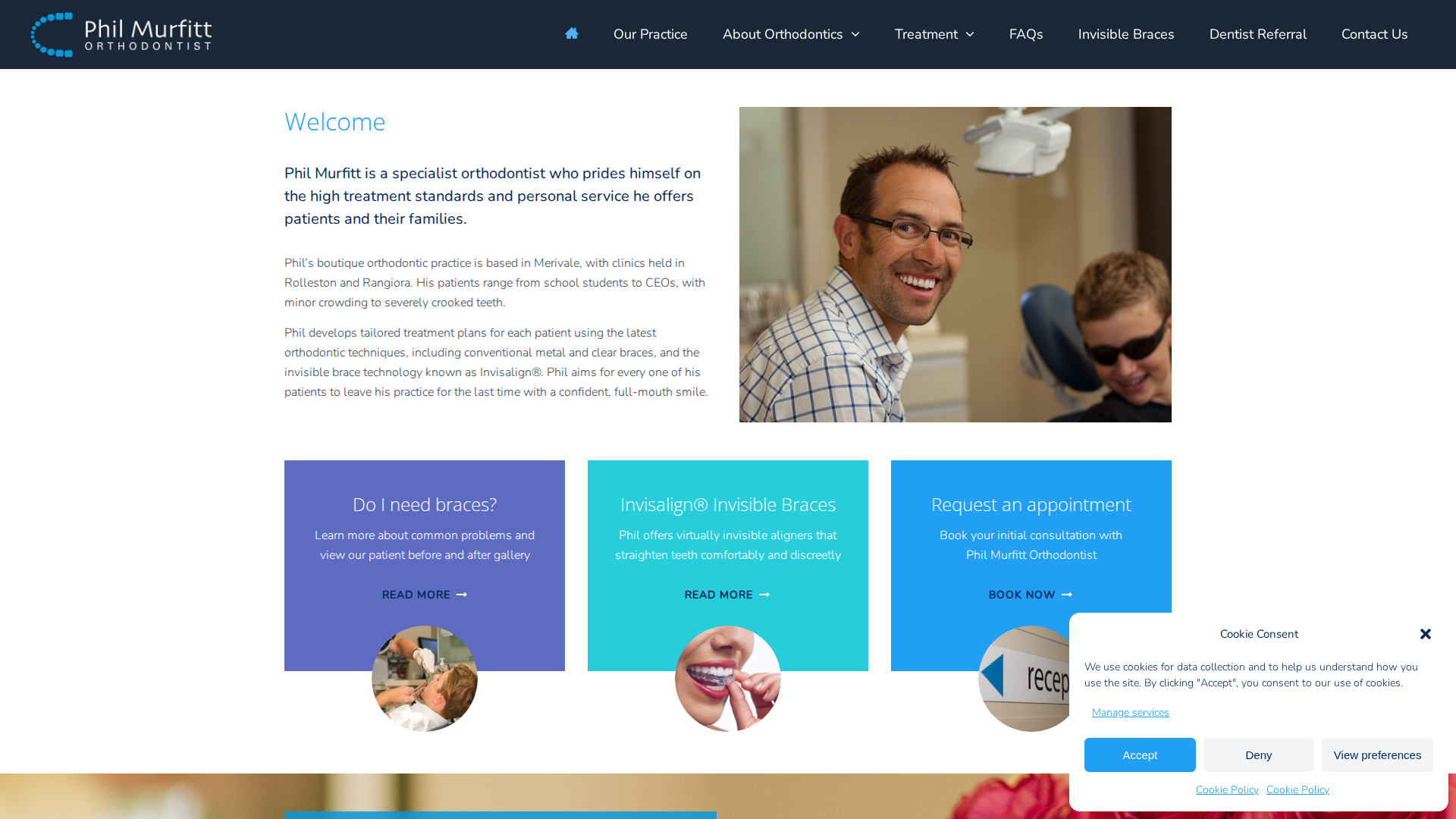 Website snapshot for Phil Murfitt Orthodontist