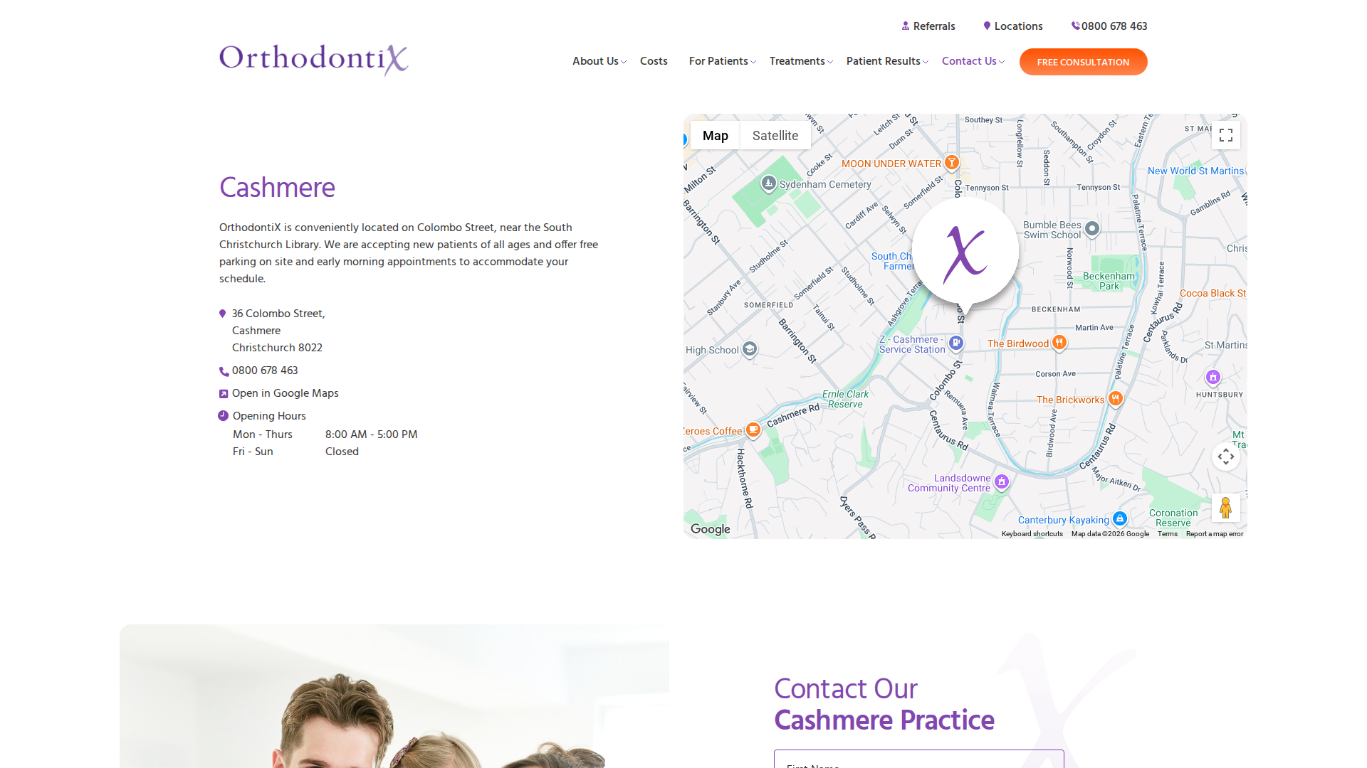 Website snapshot for OrthodontiX Cashmere