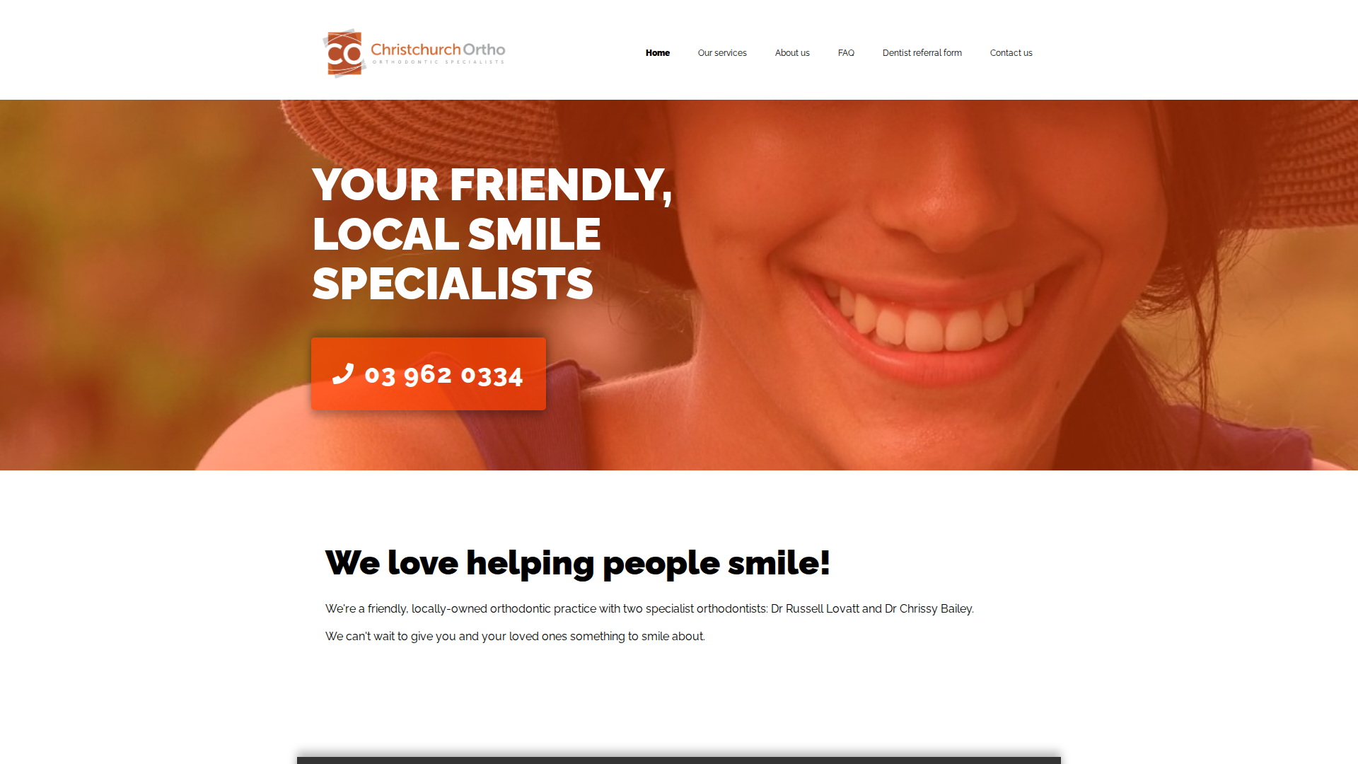 Website snapshot for Orthotropics Christchurch