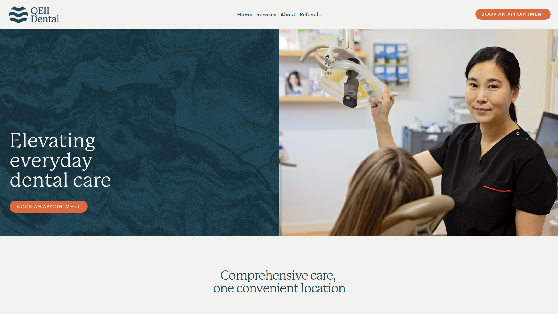 Website snapshot for QE2 Dental