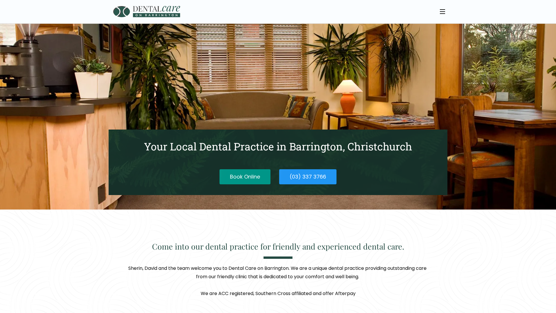 Website snapshot for Dental Care on Barrington