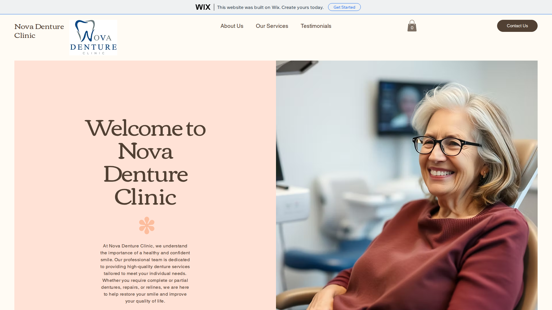 Website snapshot for Nova Denture Clinic