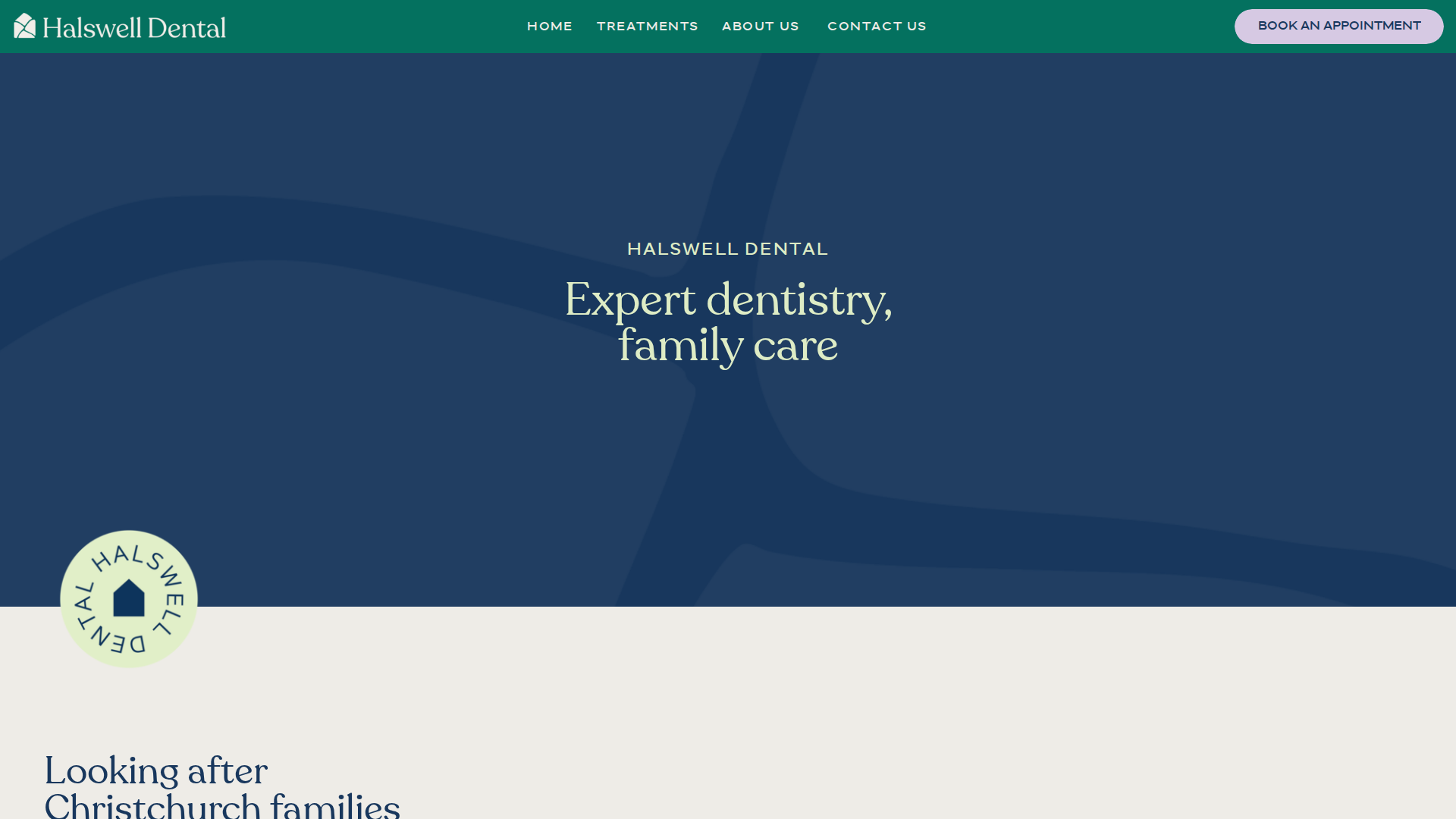 Website snapshot for Halswell Dental