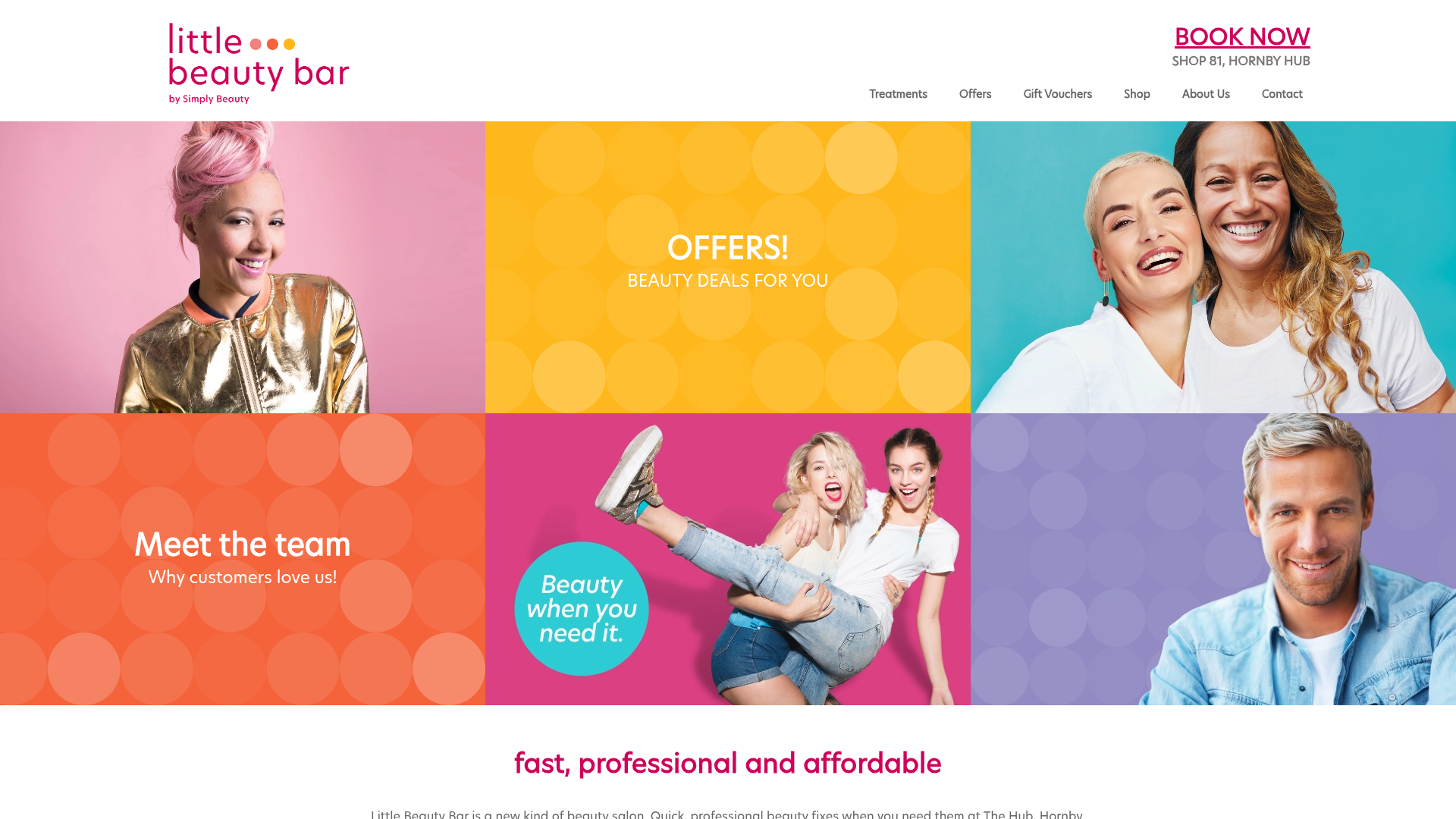 Website snapshot for Little Beauty Bar