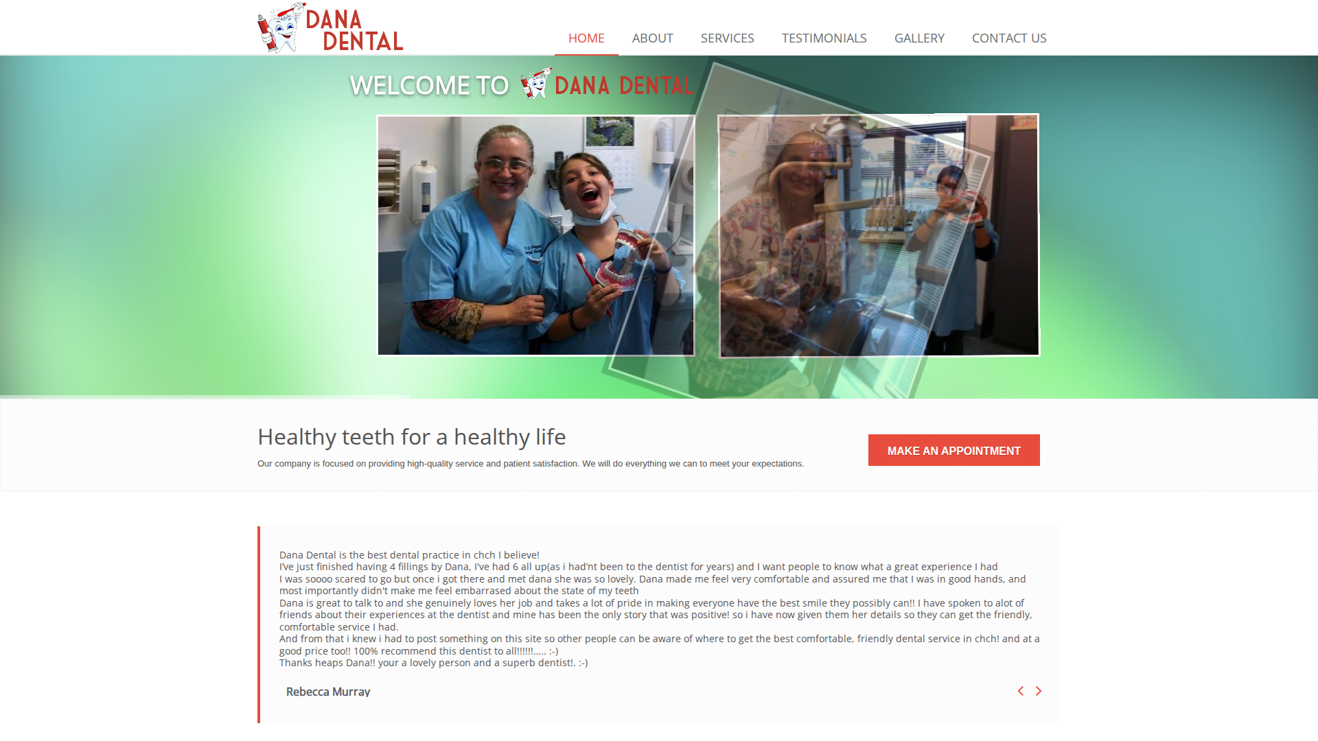 Website snapshot for Dana Dental Ltd