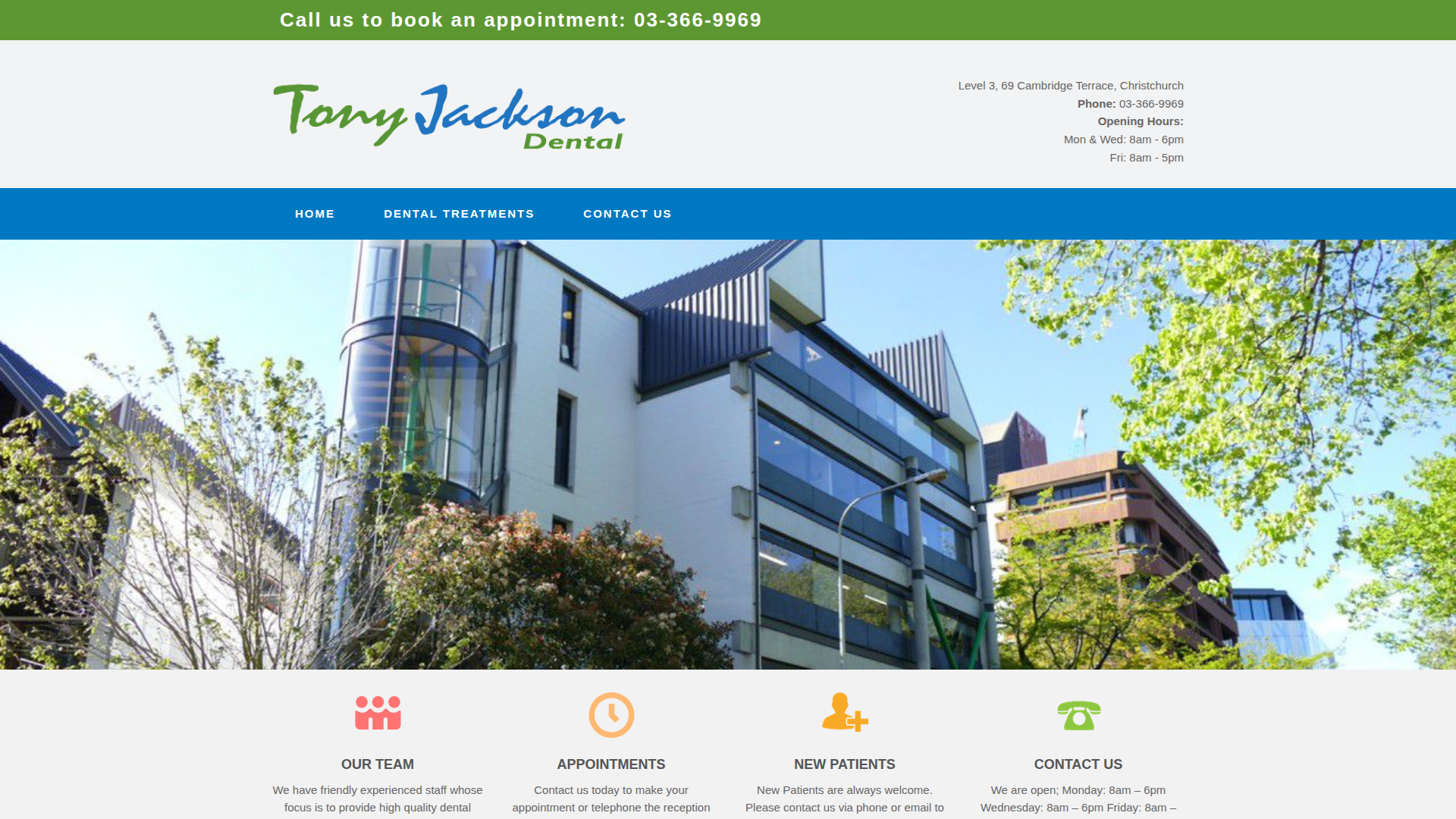 Website snapshot for Tony Jackson Dental