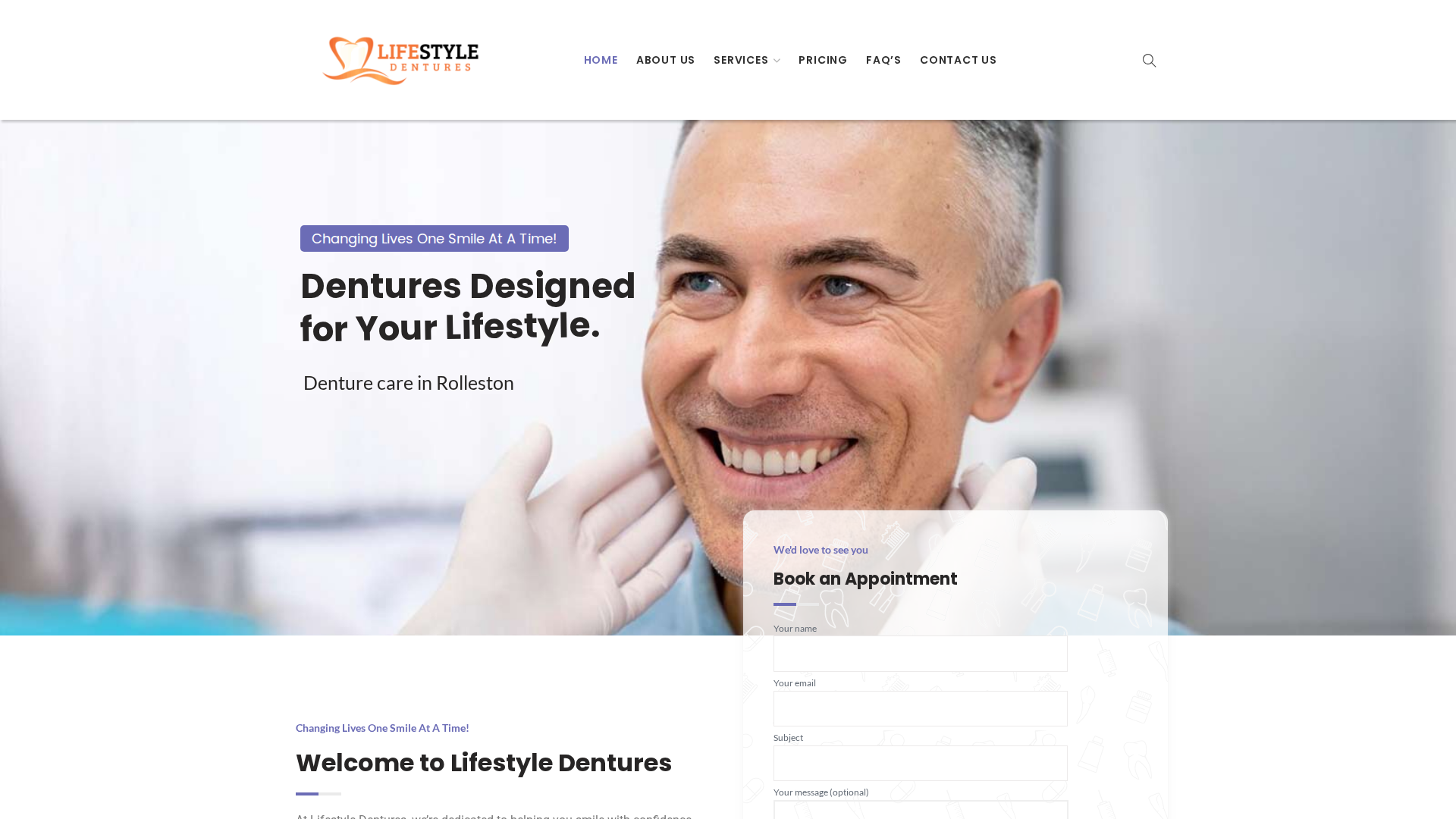 Website snapshot for Lifestyle Dentures