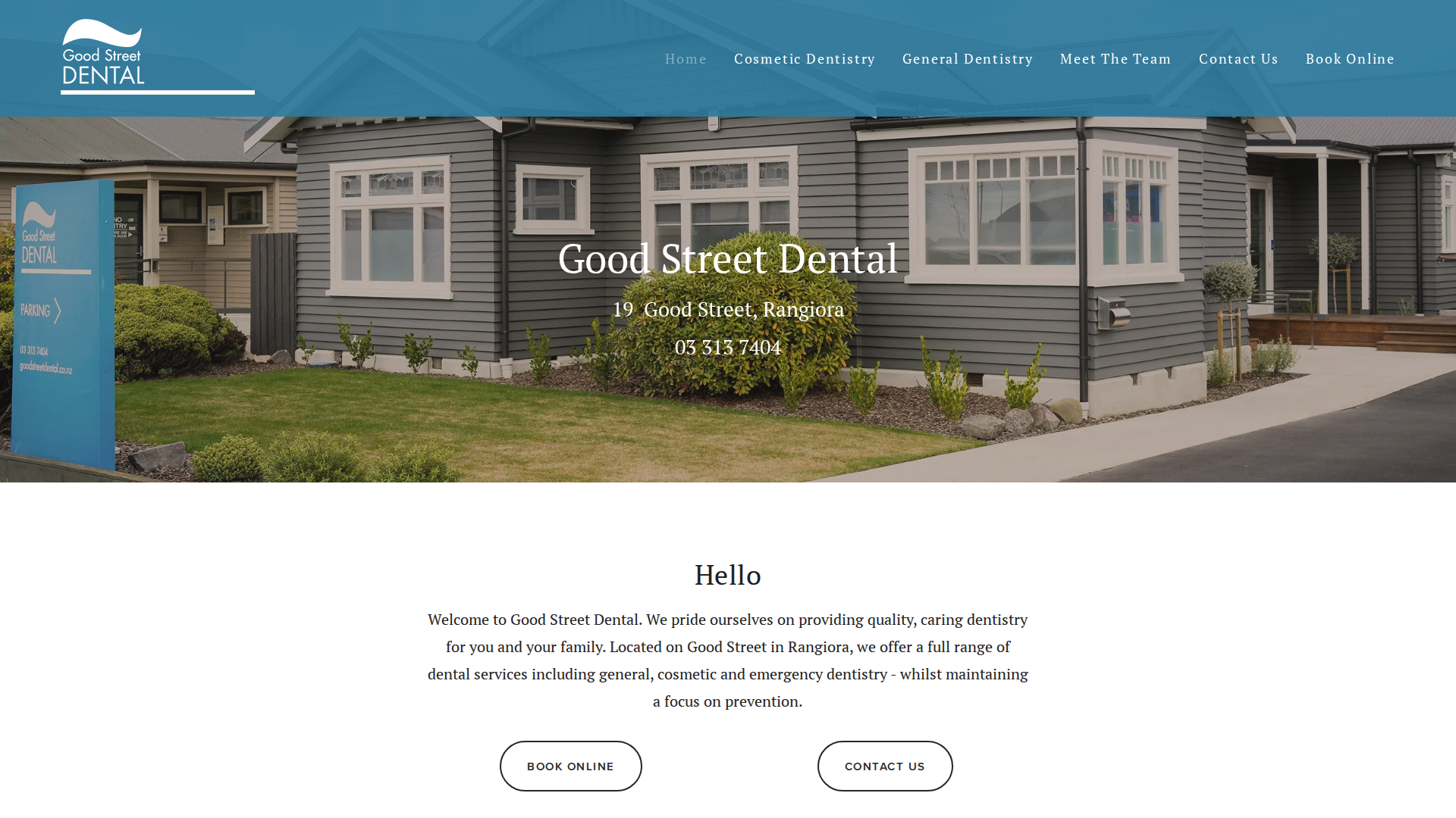 Website snapshot for Good Street Dental