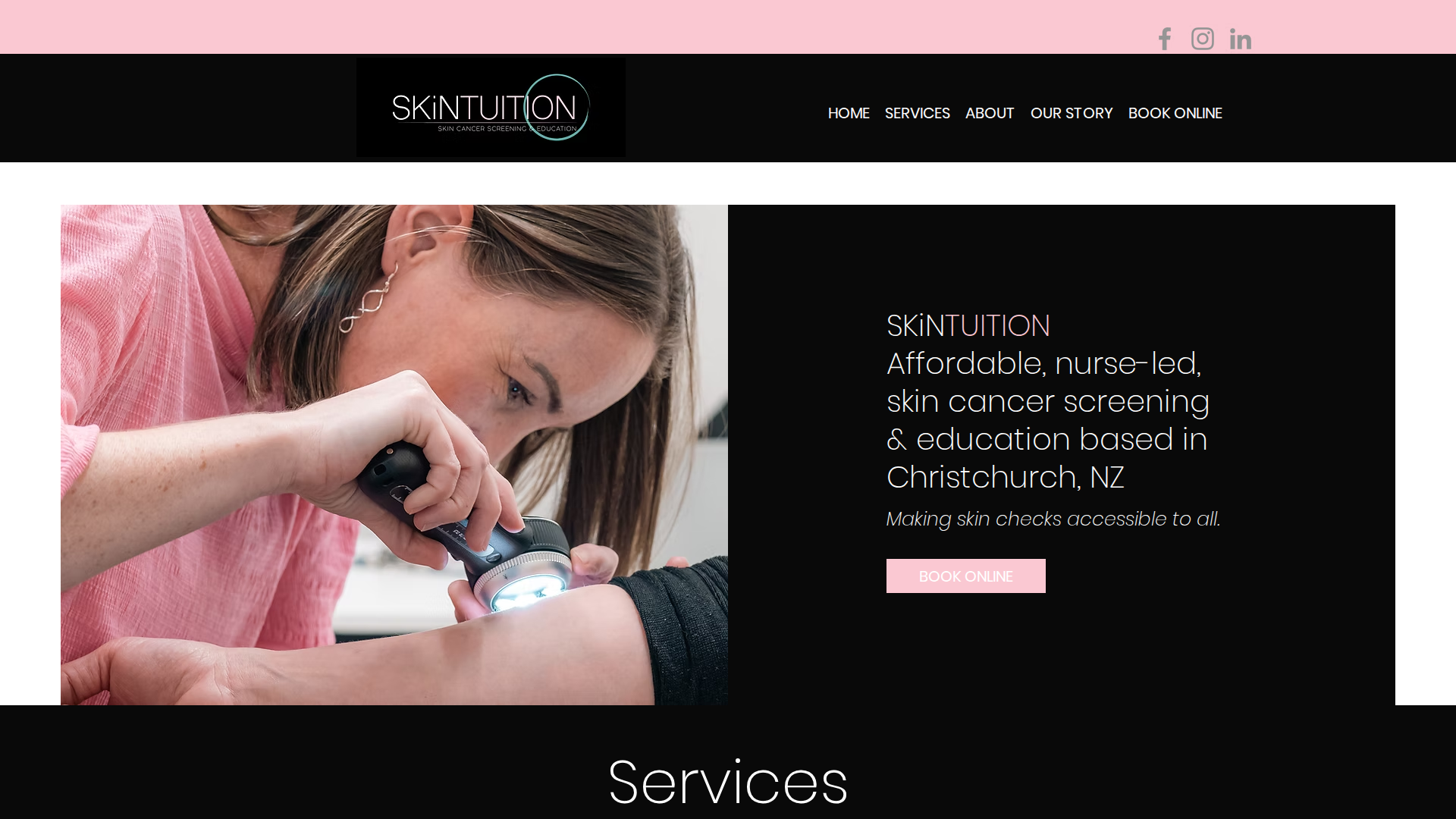 Website snapshot for Skintuition