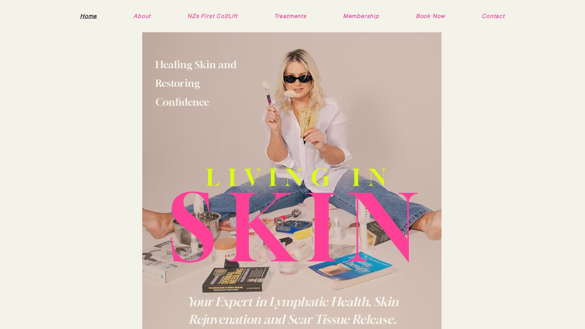 Website snapshot for Living in Skin
