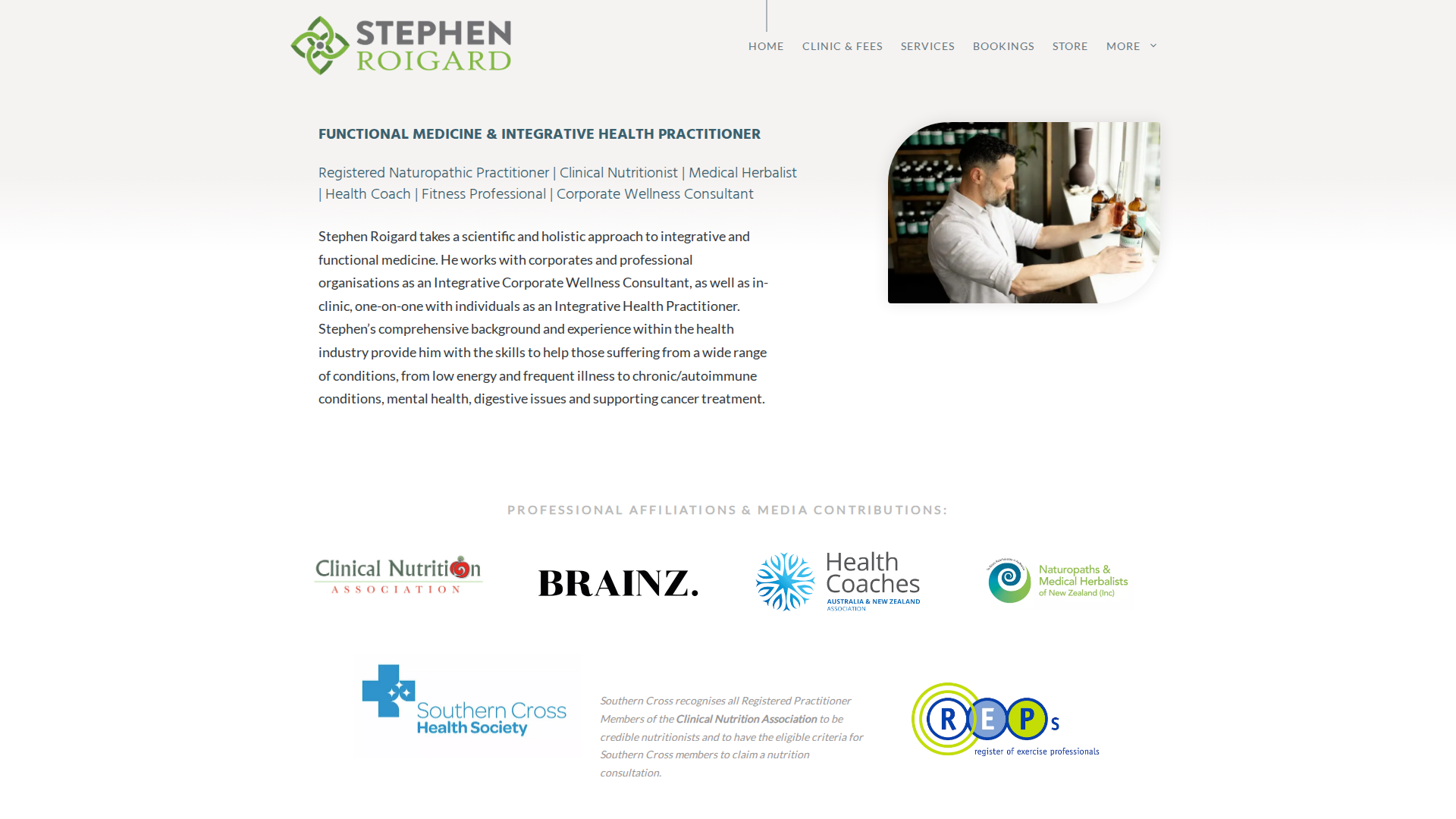 Website snapshot for Stephen Roigard