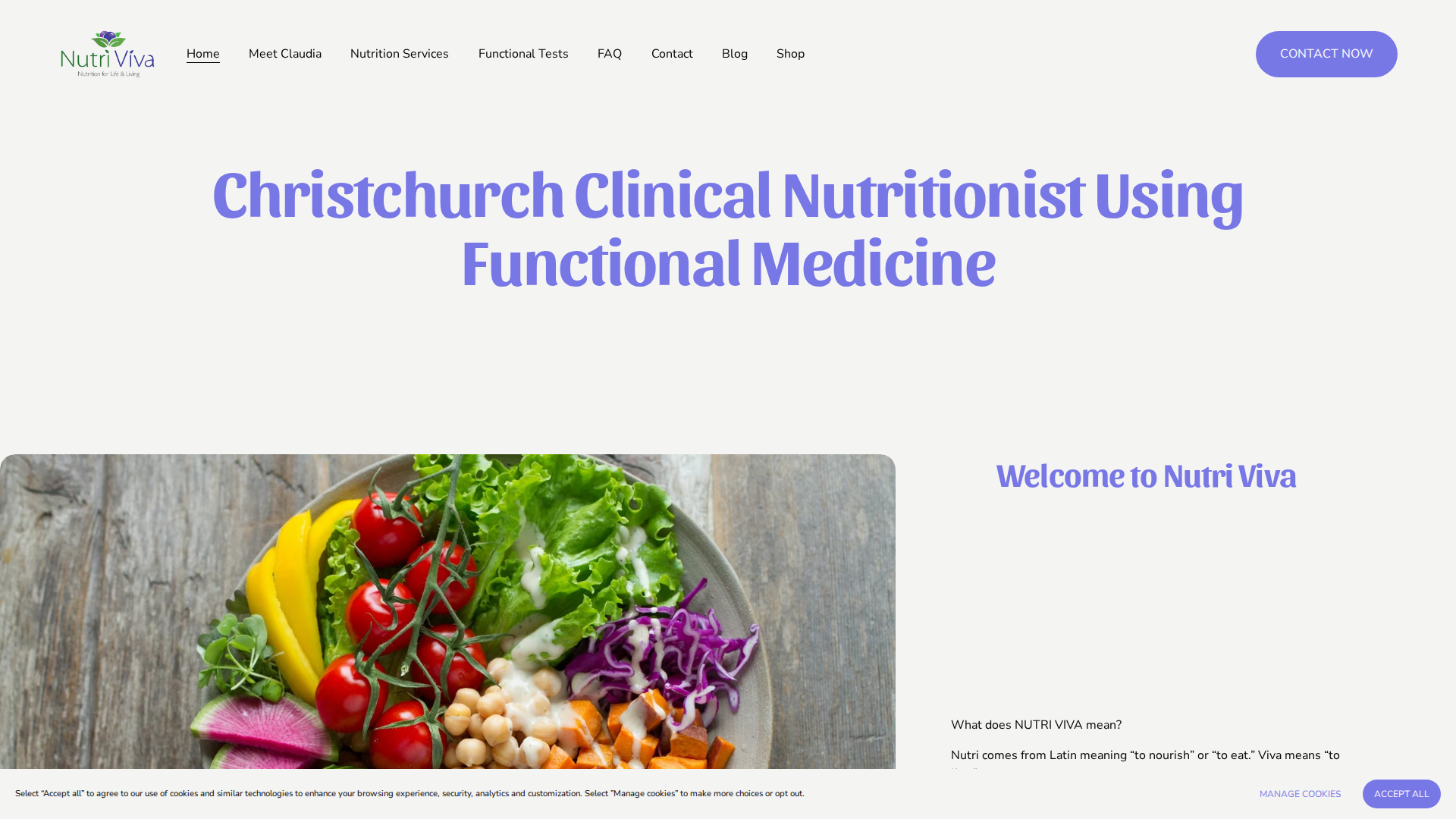 Website snapshot for Nutri Viva Claudia Oxford-Gonzalez