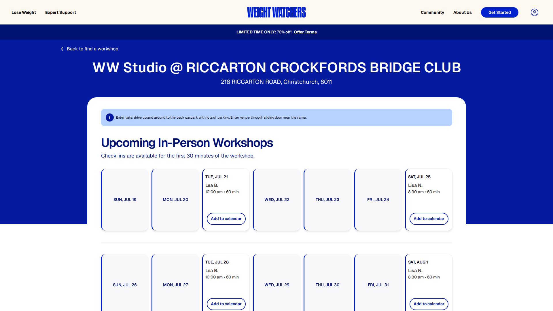 Website snapshot for WW Studio Riccarton - Crockfords Bridge Club