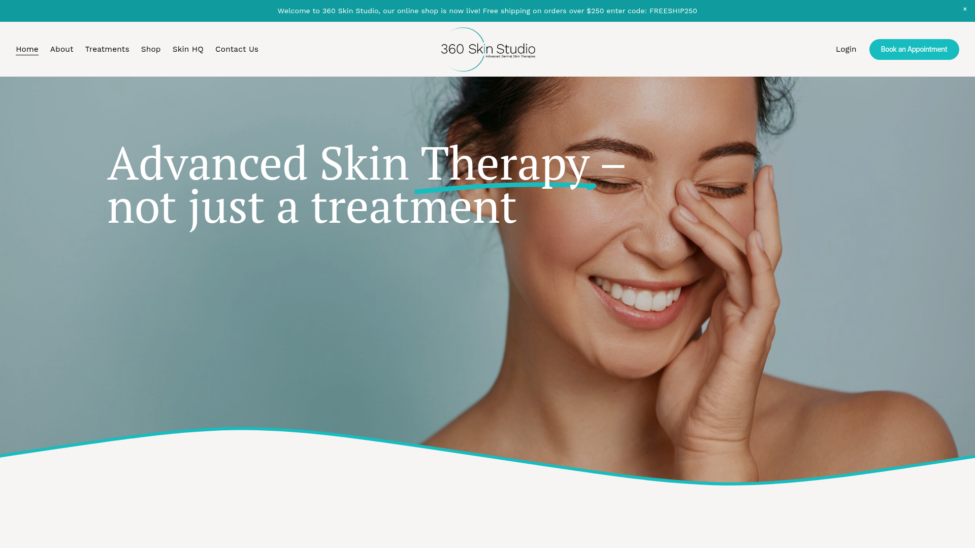 Website snapshot for 360 Skin Studio