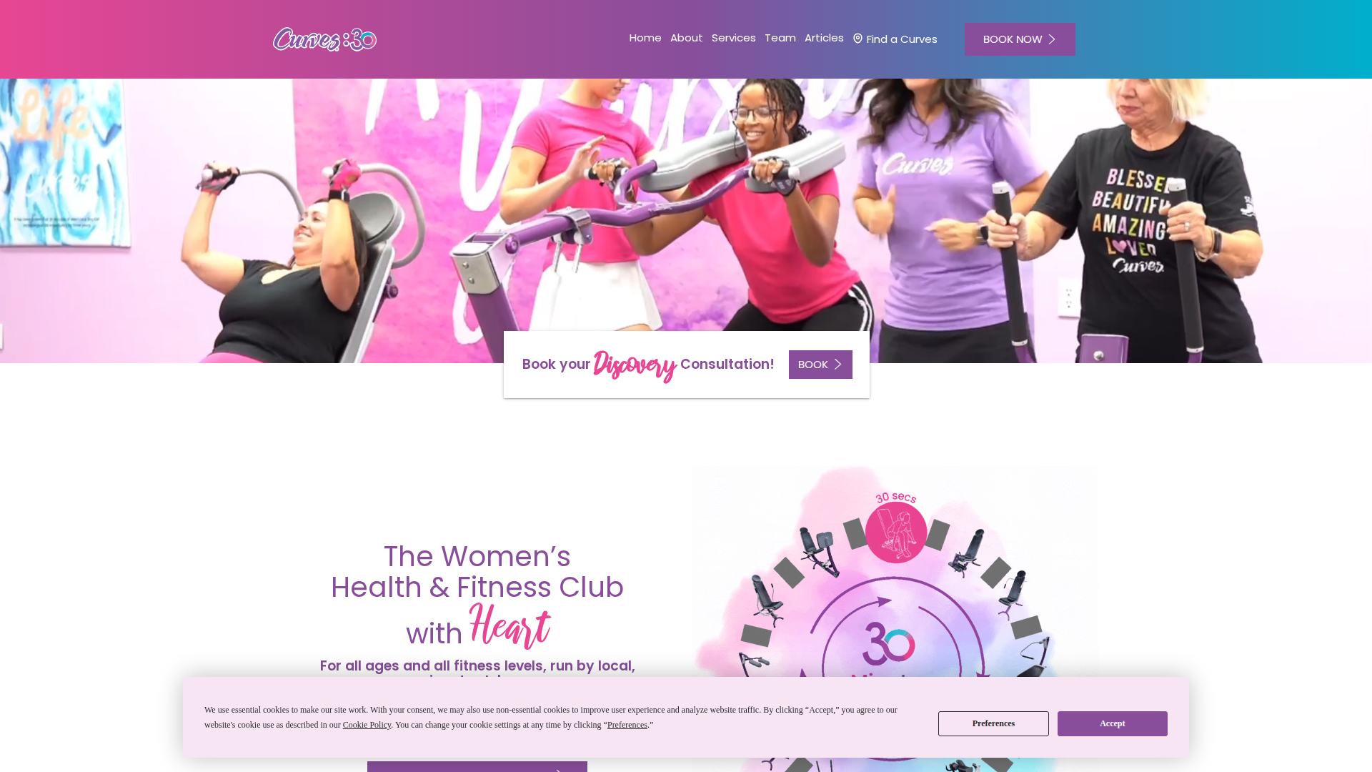 Website snapshot for Curves