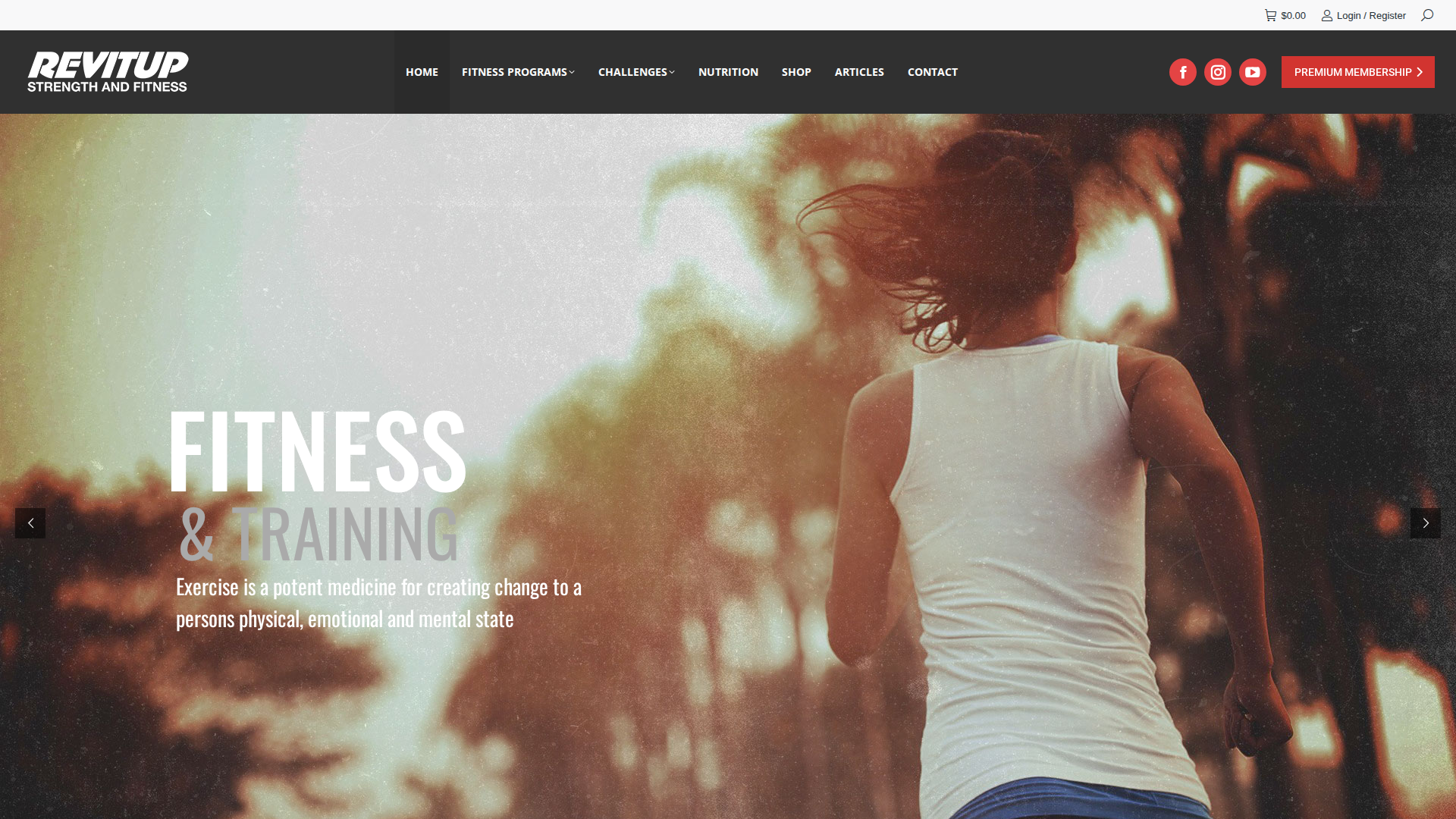 Website snapshot for Revitup Strength & Fitness